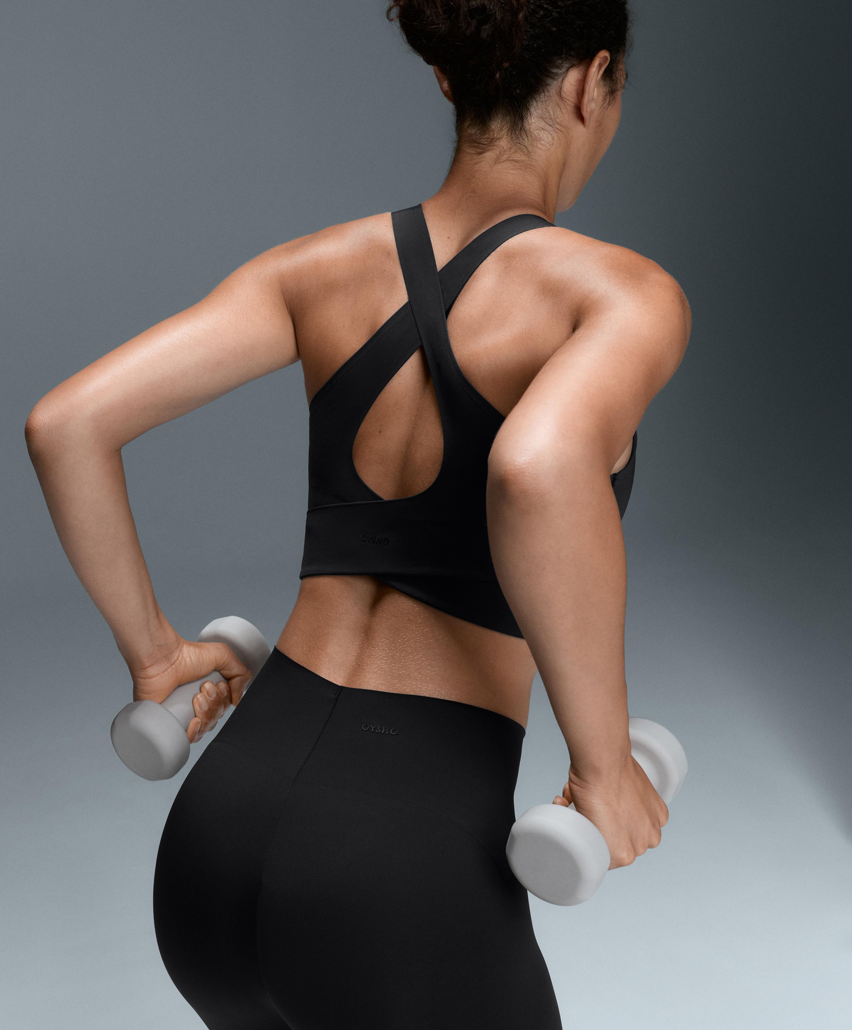 Light Touch crossover back tank top — BLACK