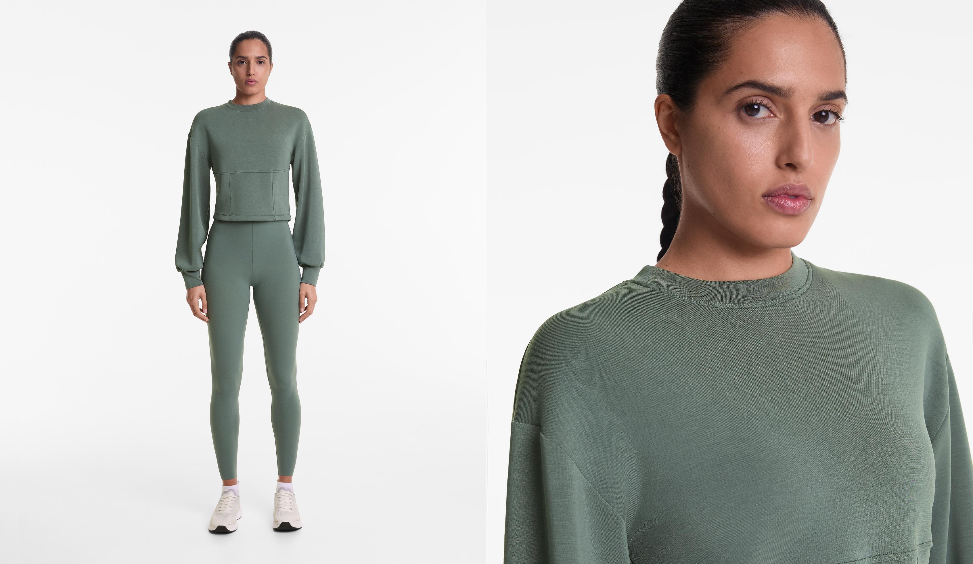 Crop sweatshirt with soft-touch modal