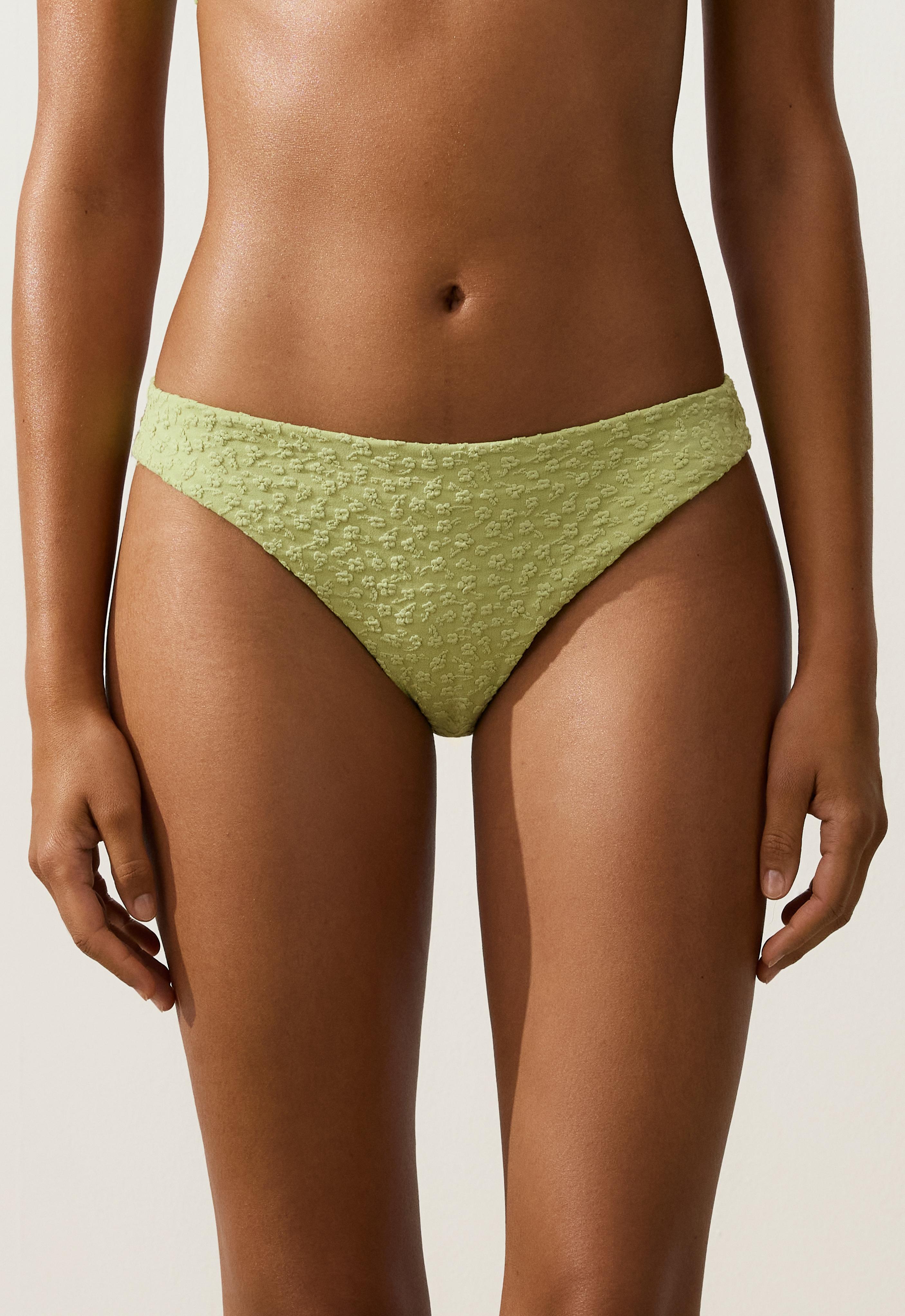 Bas de bikini classique en jacquard fleuri - Soldes Bas de bikini classique en jacquard fleuri - Soldes