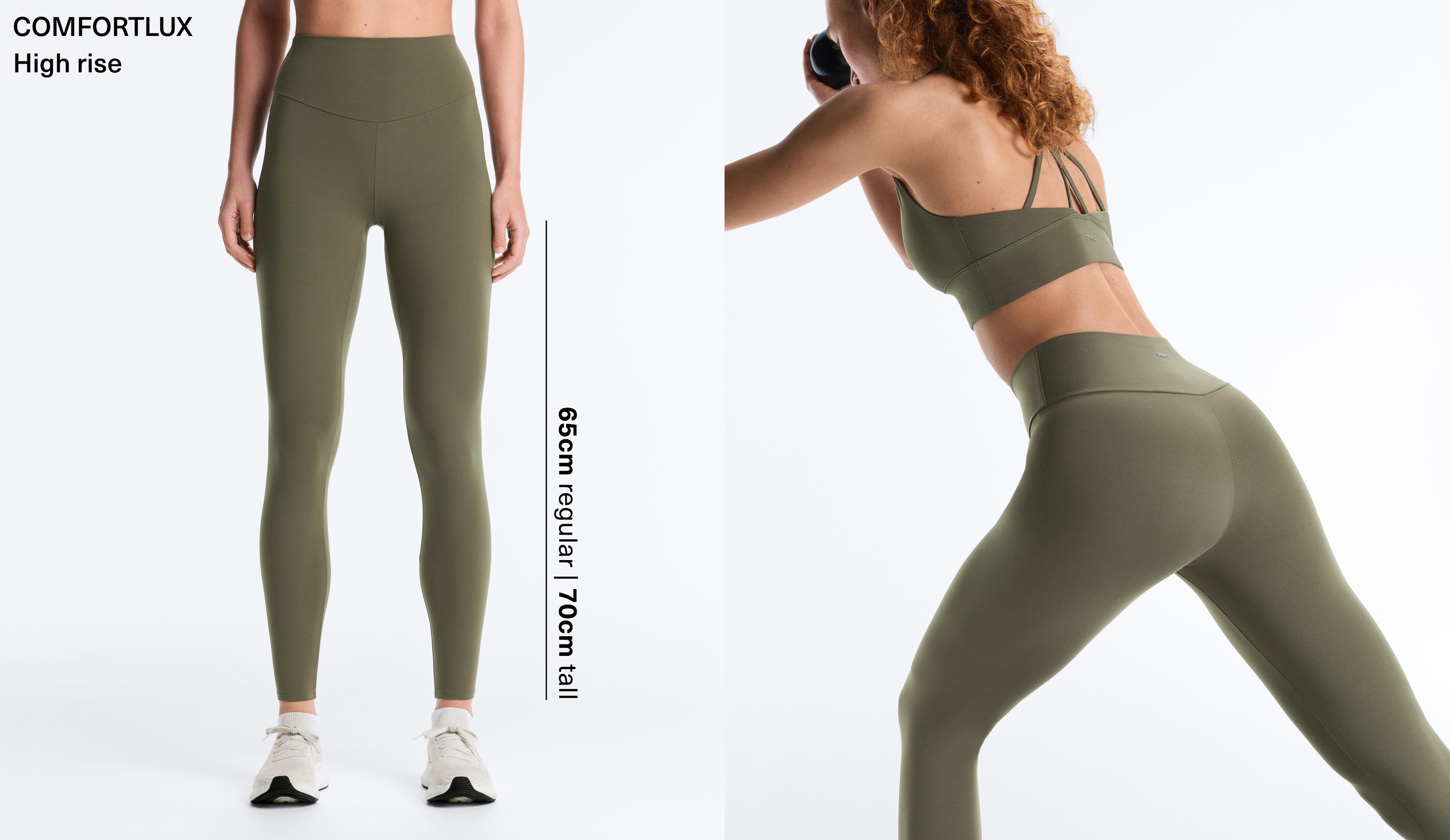 Comfortlux high-waisted ankle-length leggings — KHAKI