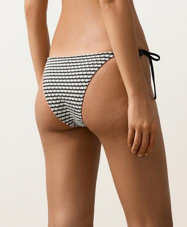 Contrasting crochet tie bikini briefs — BLACK 3