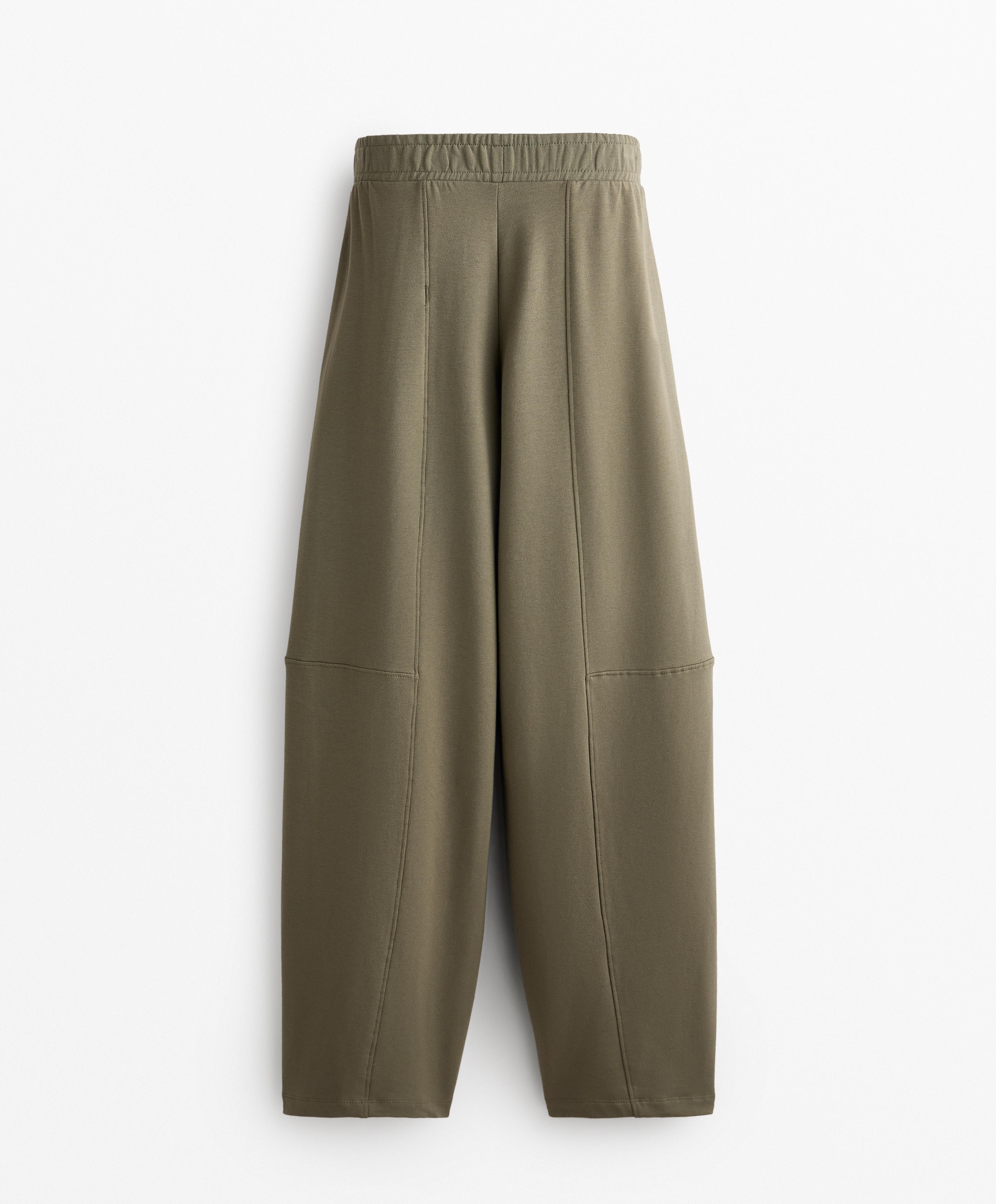 Wide straight-leg trousers with cotton and modal