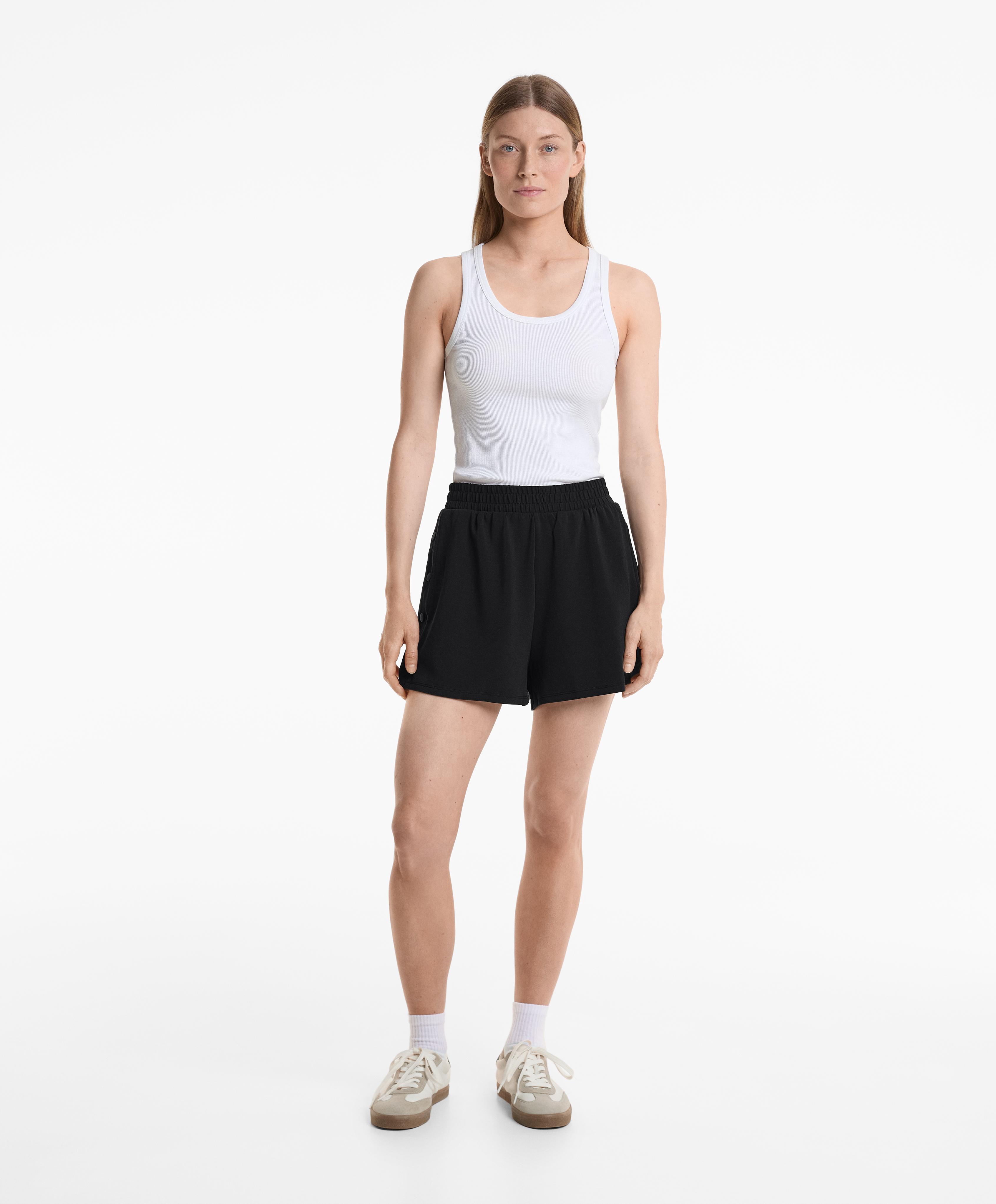 Shorts à boutons-pression latéraux en modal au toucher doux Shorts à boutons-pression latéraux en modal au toucher doux