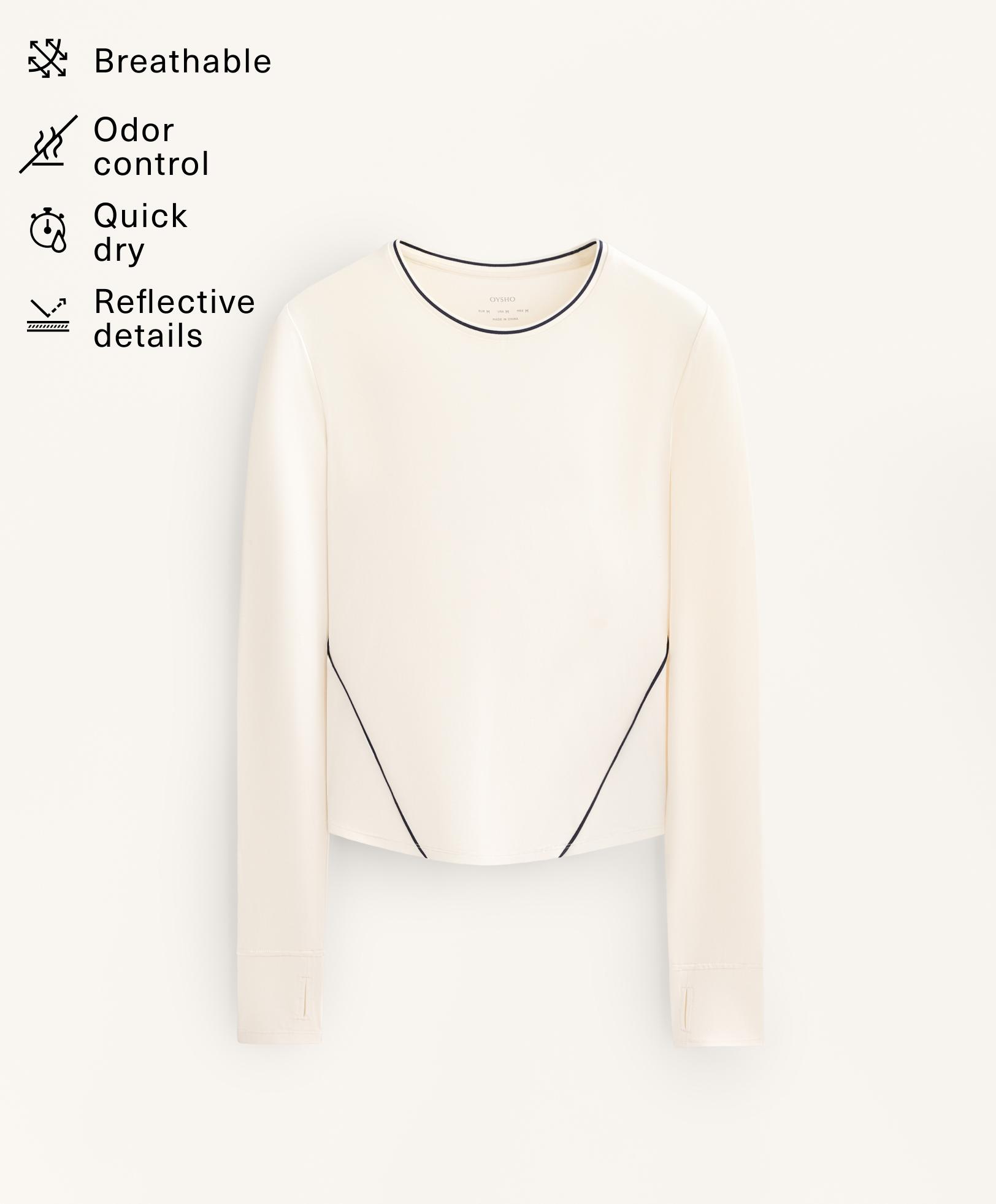 Long-sleeve technical piping T-shirt Long-sleeve technical piping T-shirt