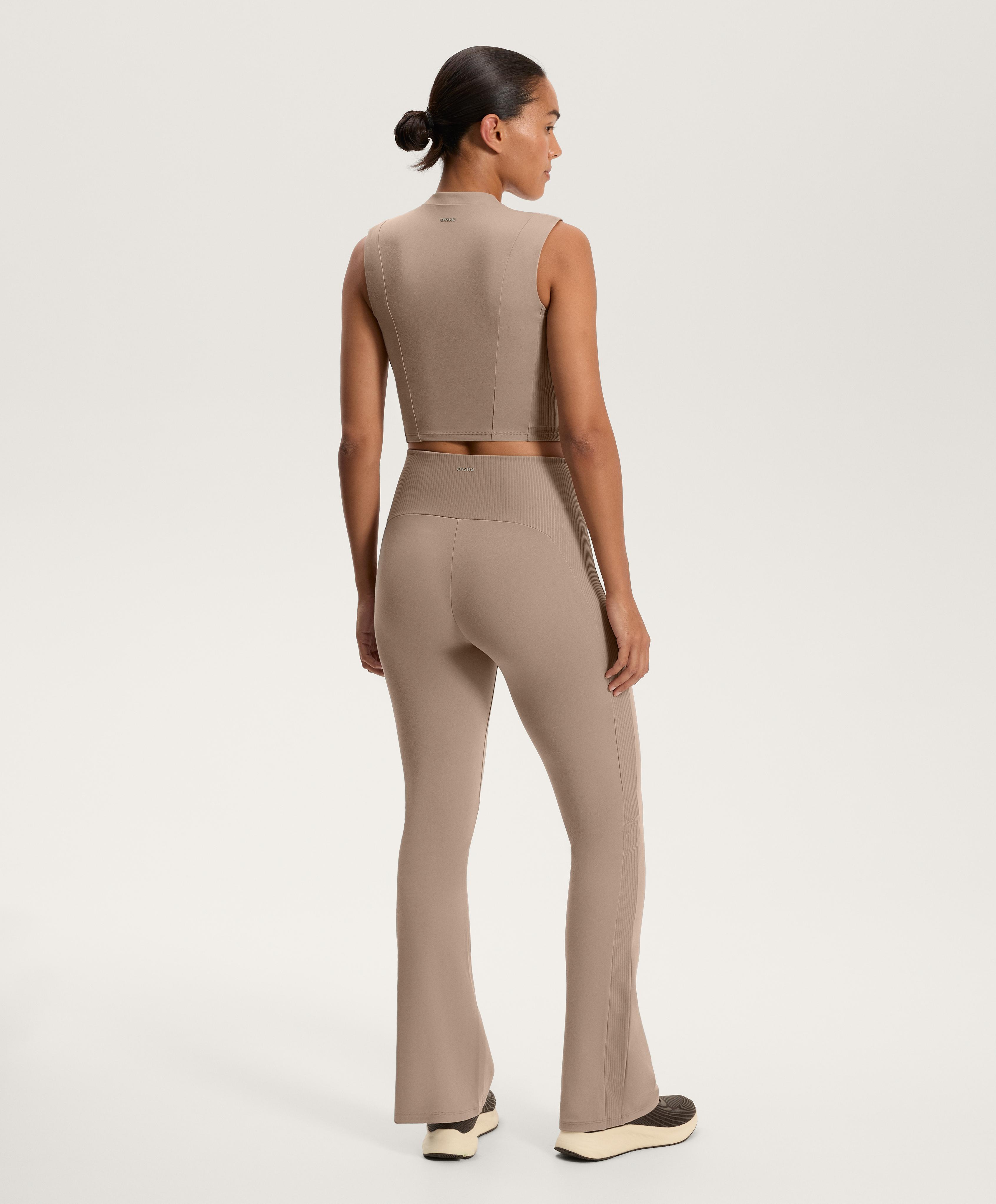 Total look flare Comfortlux rib visón medio e tank top rib - Rebaixas