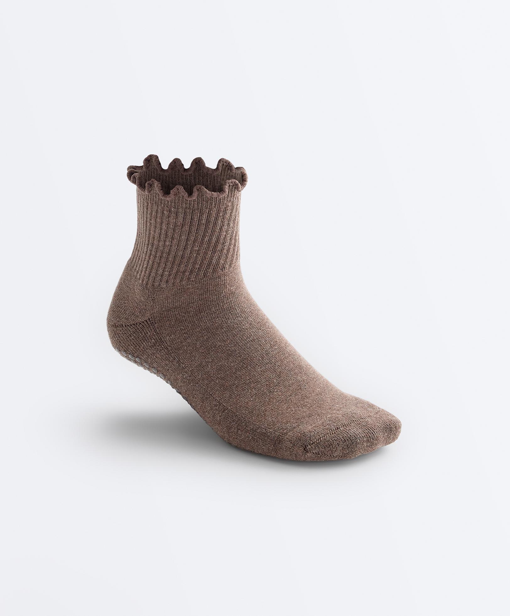 2 pairs of cotton curling quarter yoga and Pilates socks — PALE TAN