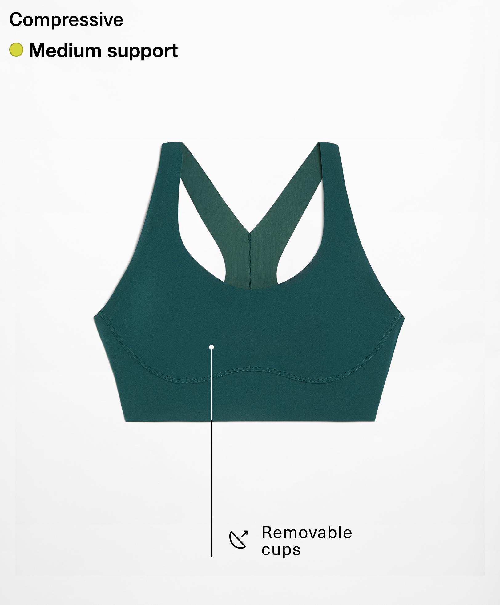 Medium-support compressive bra with cups