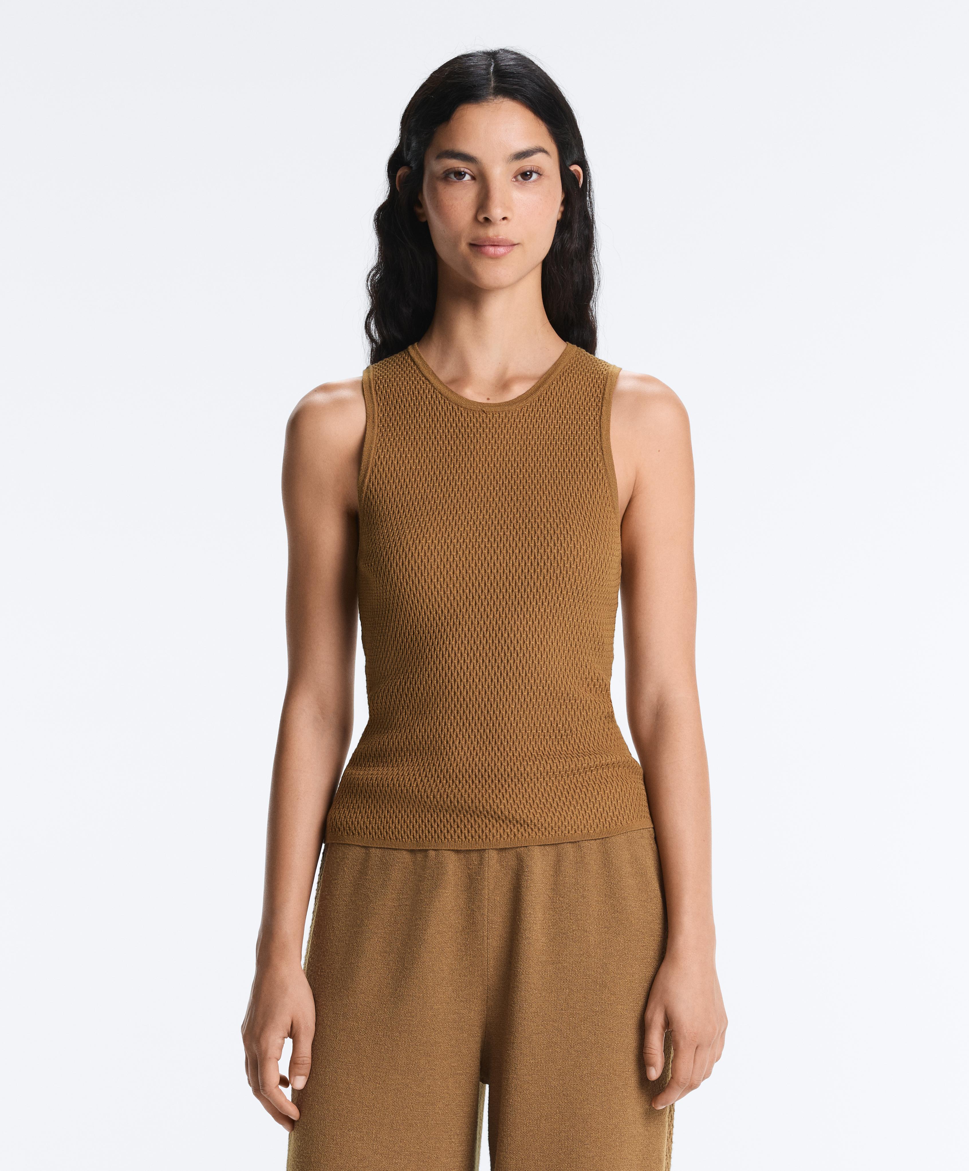 Sleeveless knit top — COPPER