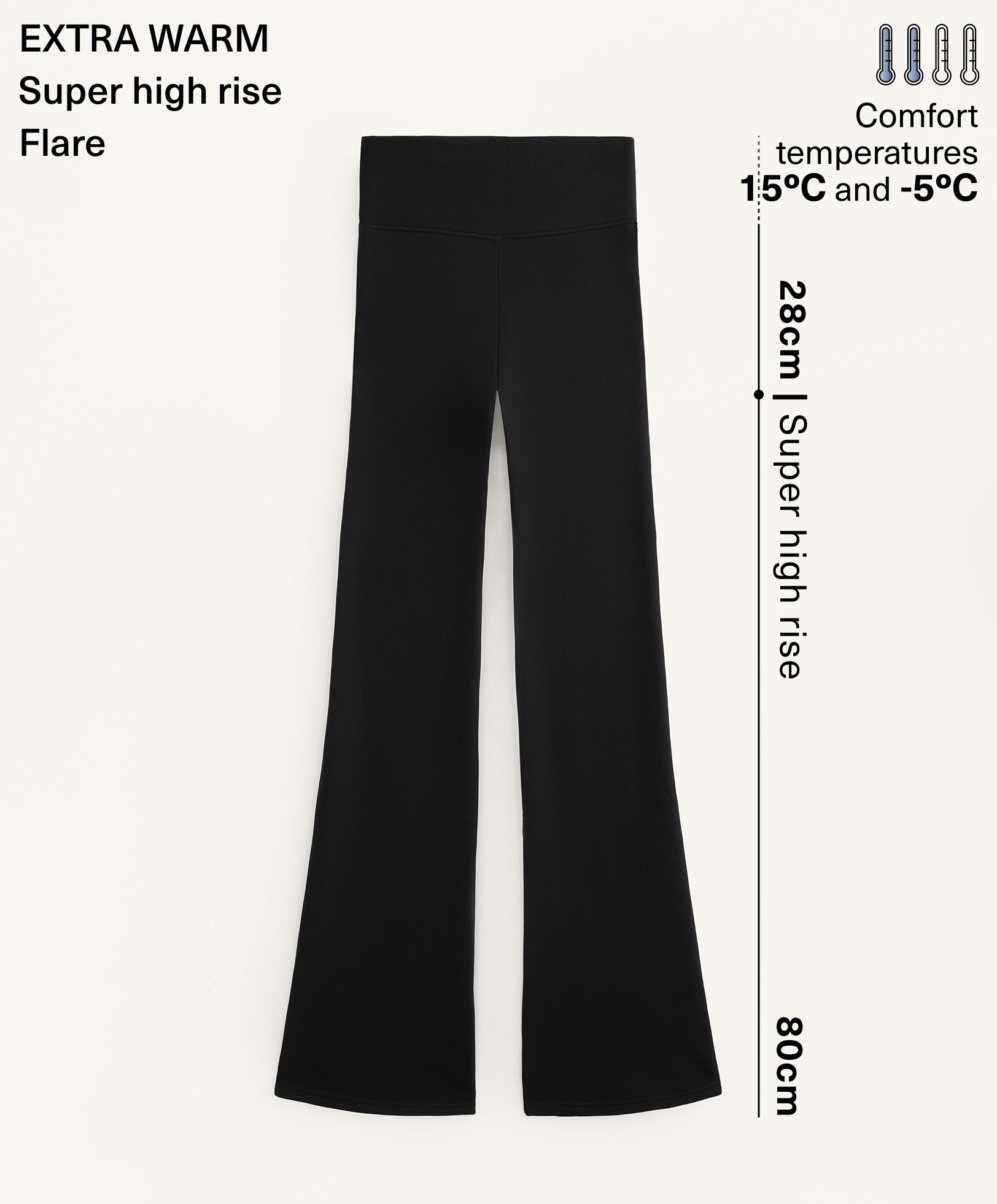 Flare extra Warm seamless super high rise trousers — BLACK