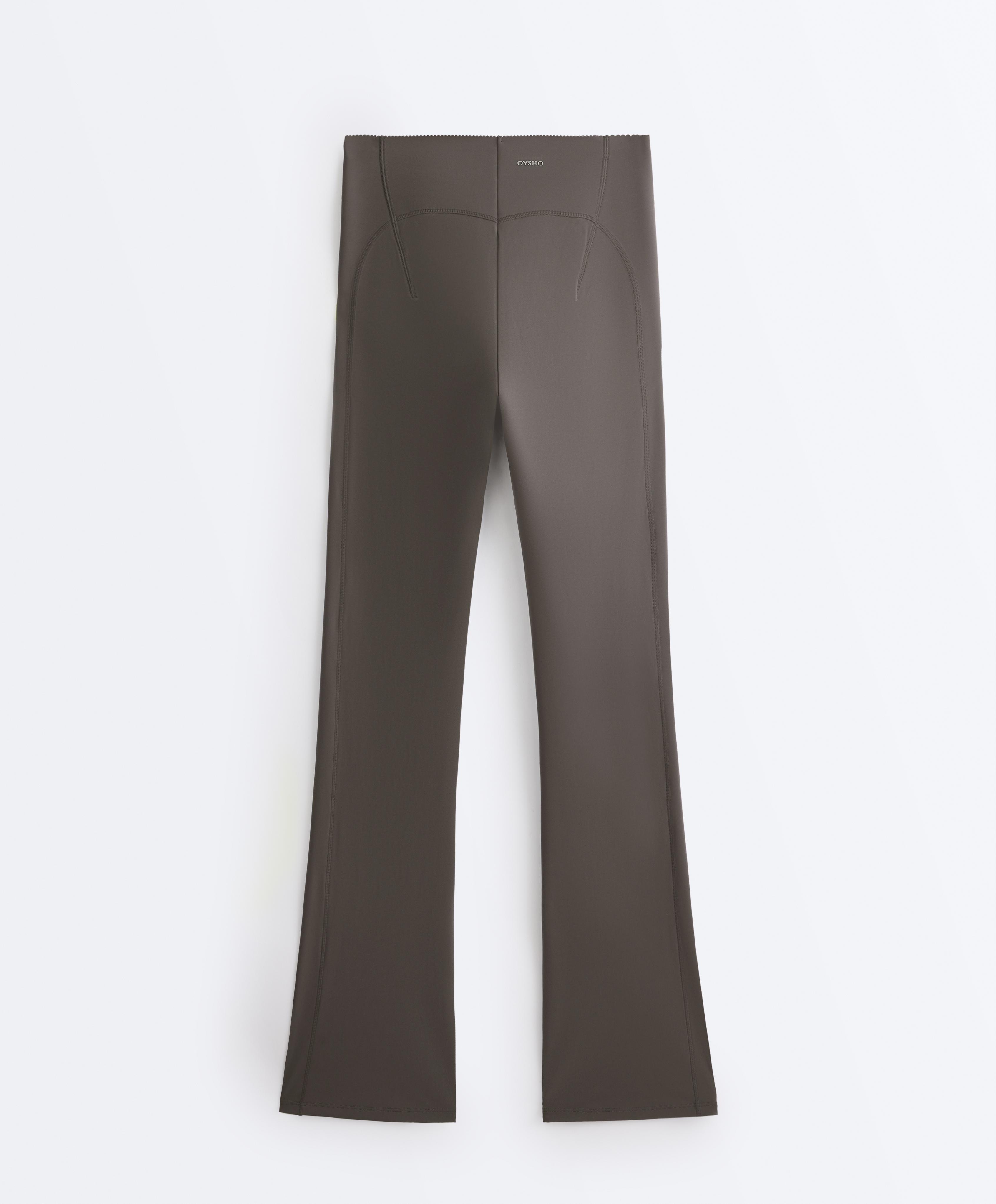 High-rise Compressive Raise Up flare trousers — CHARCOAL GREY