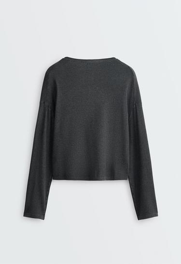 Long-sleeve waffle knit jumper — DARK ANTHRACITE 6