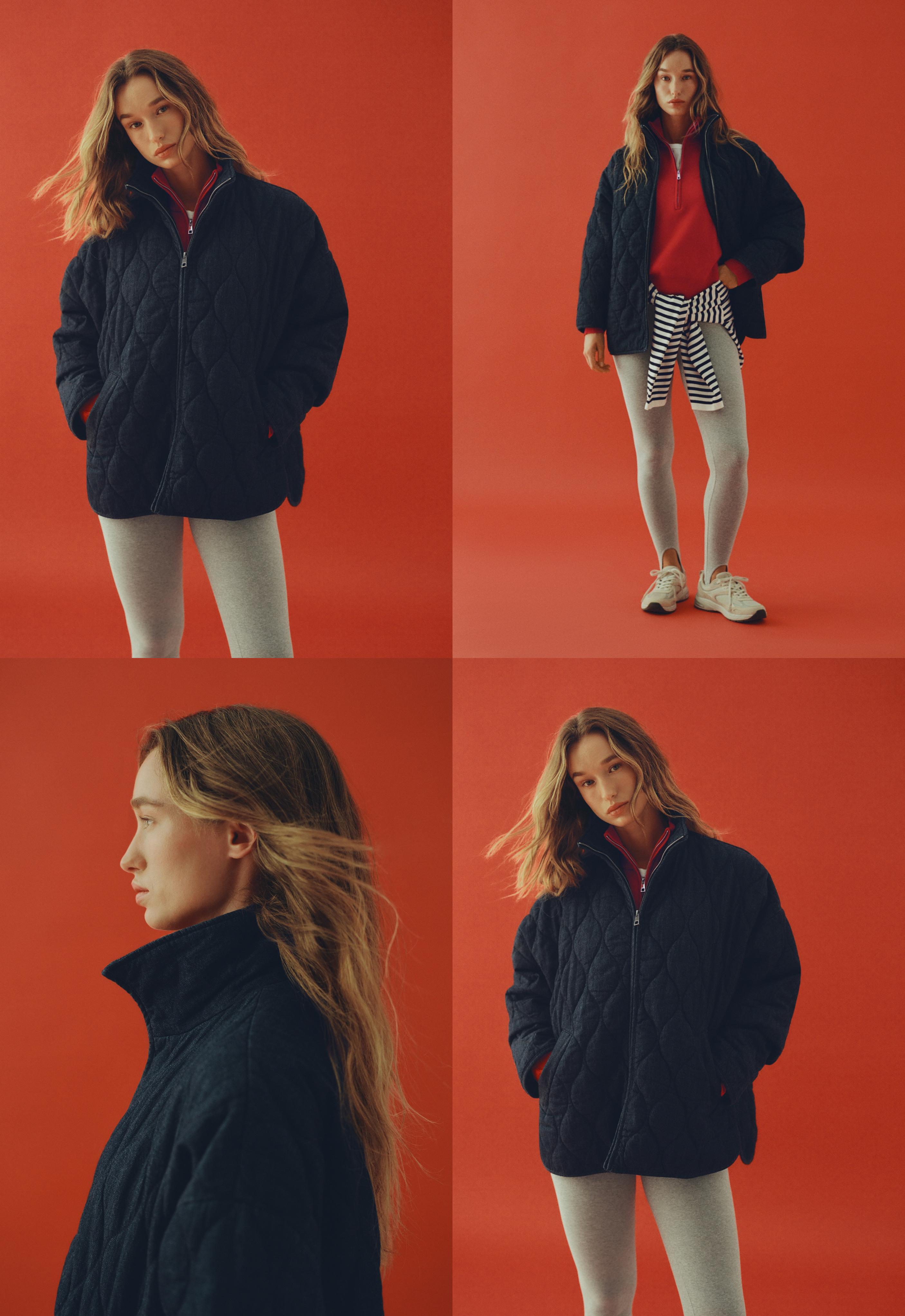 FELLEX® AEROGEL denim-effect boxy padded jacket — MID DENIM