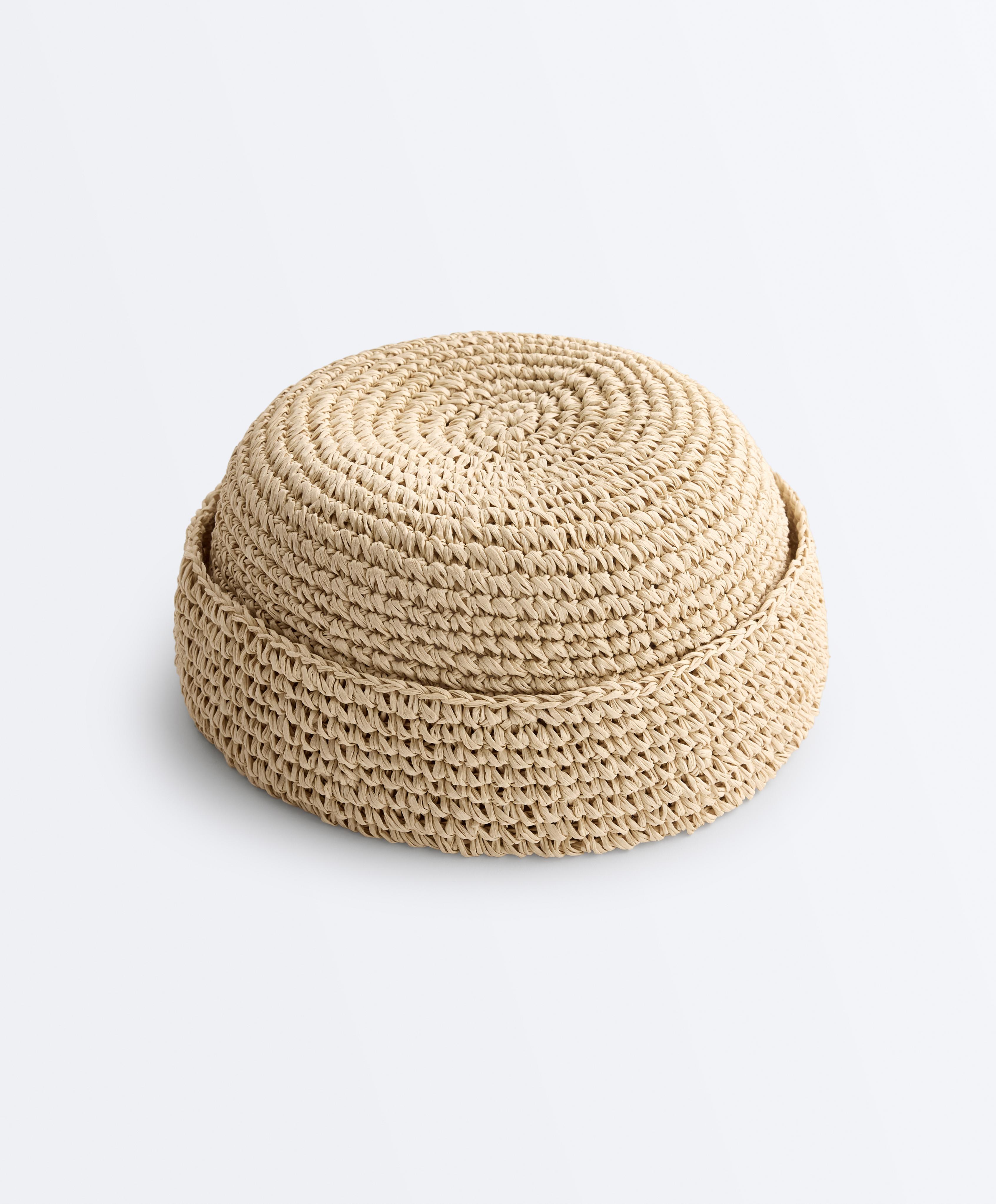 Raffia-effect sailor hat — NATURAL