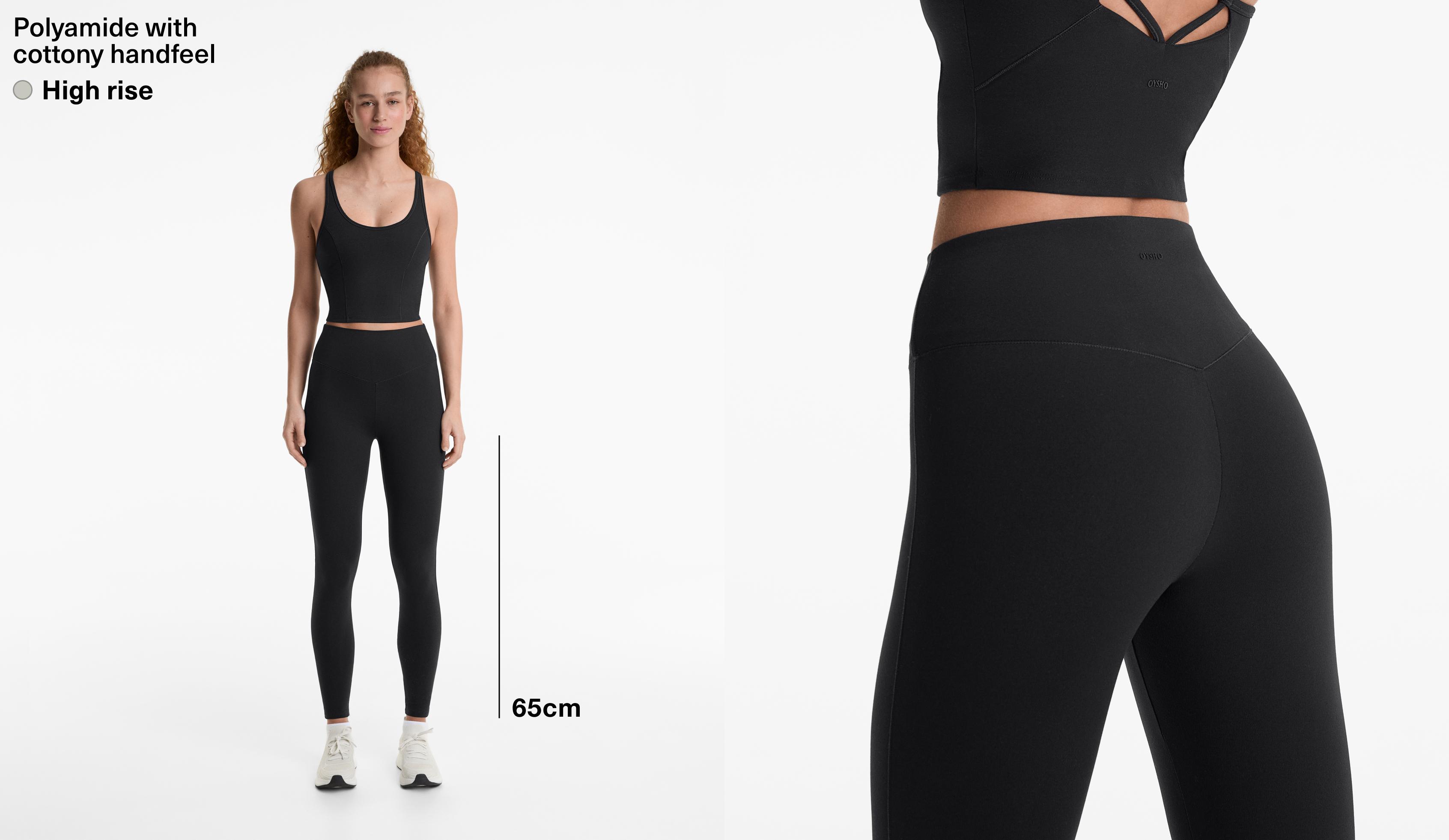 65cm polyamide ankle-length leggings with cottony handfeel