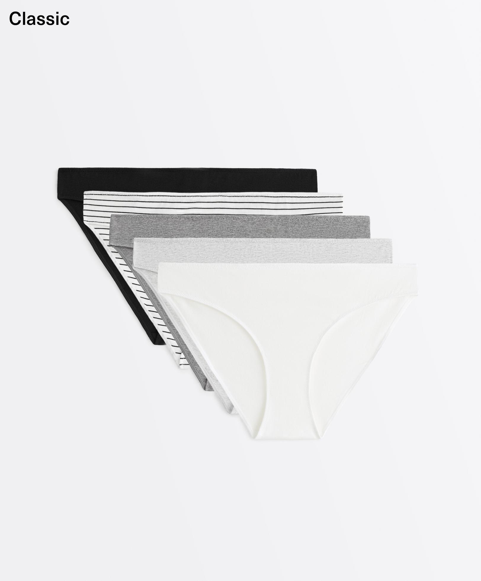 Pack de 5 cuecas clássicas rib em mistura de algodão