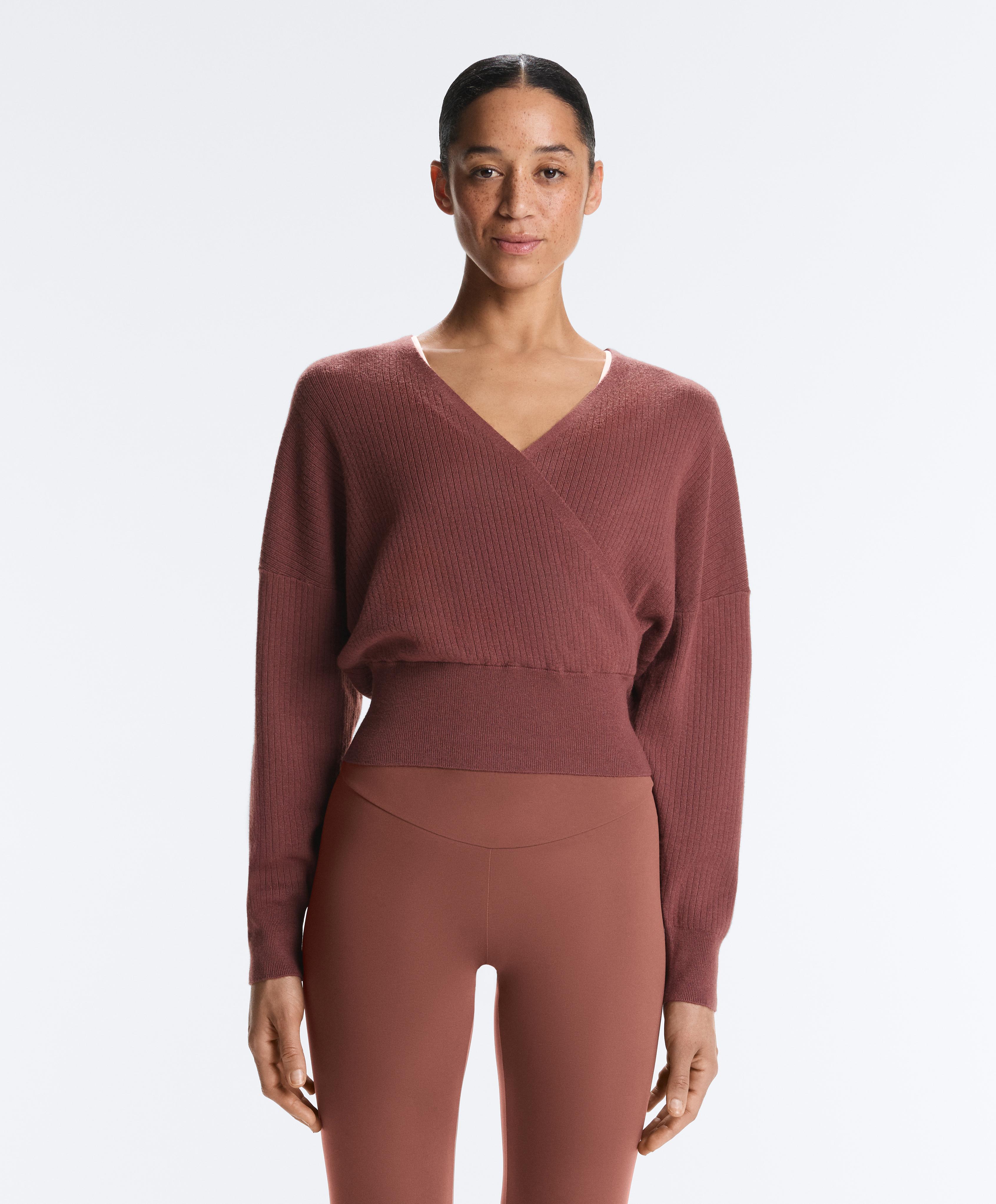 Wrap knit jumper — MAHOGANY