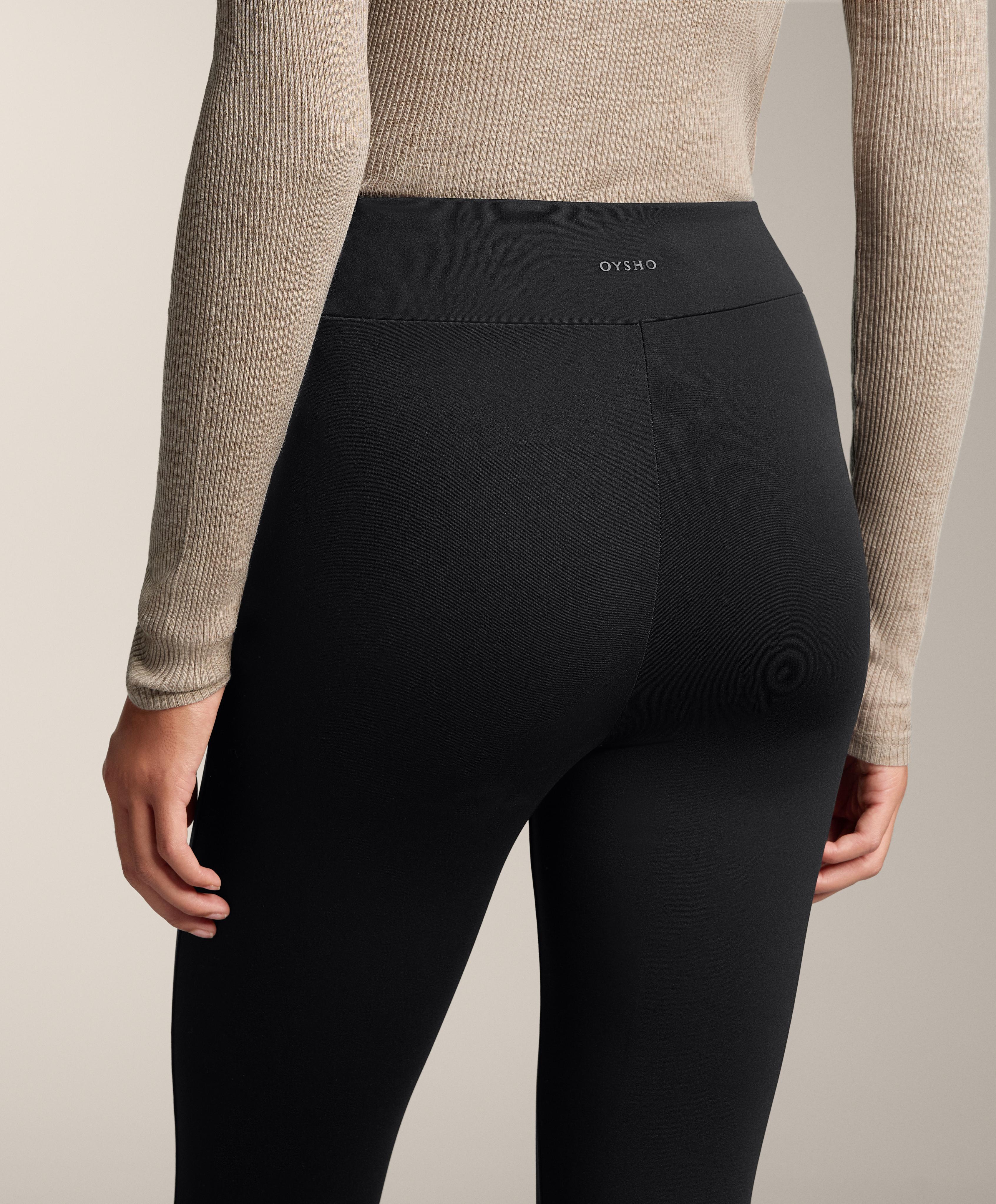 Warm 70cm high-rise ankle-length leggings — BLACK