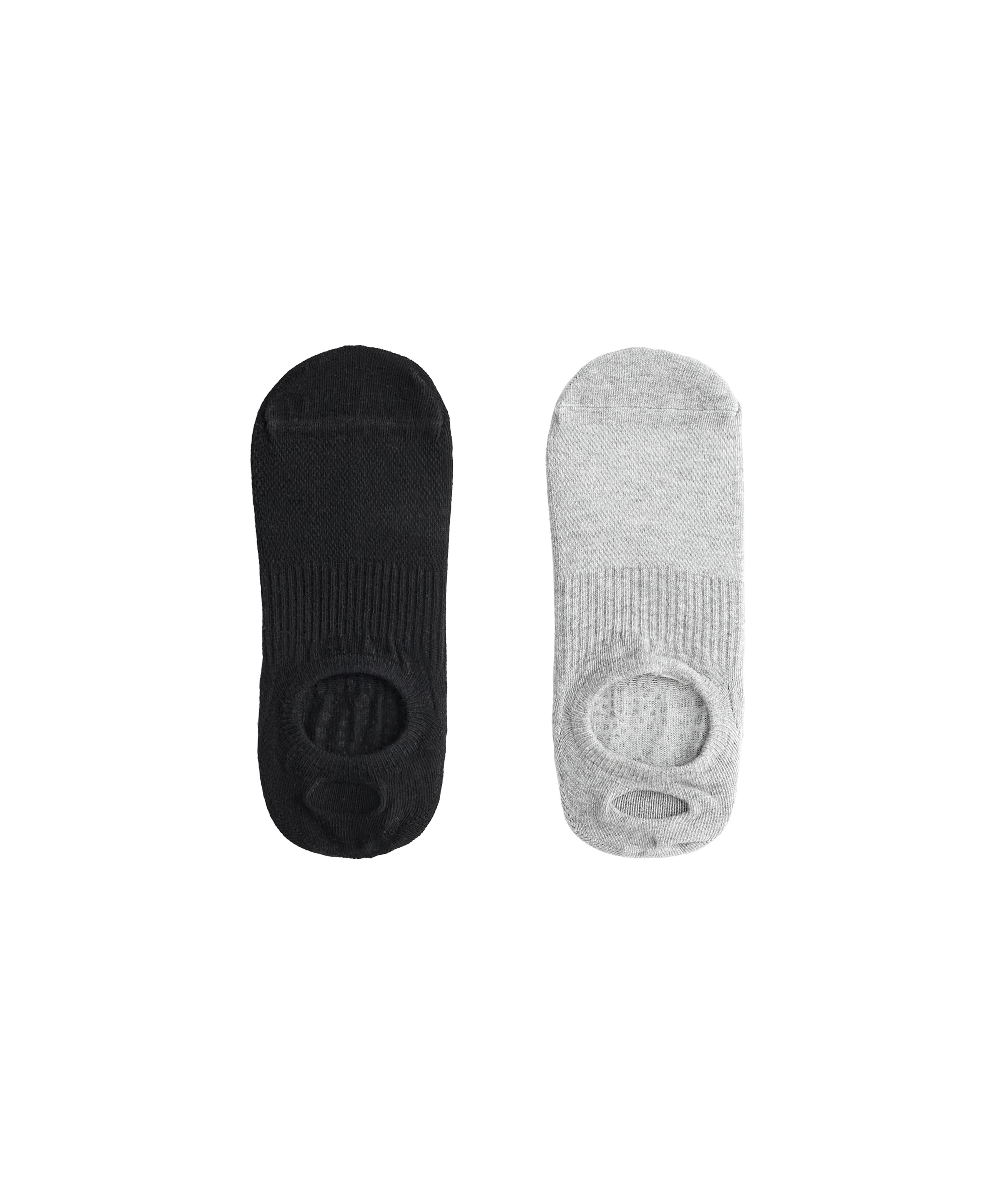 2 pairs of cotton blend yoga and Pilates socks — BLACK