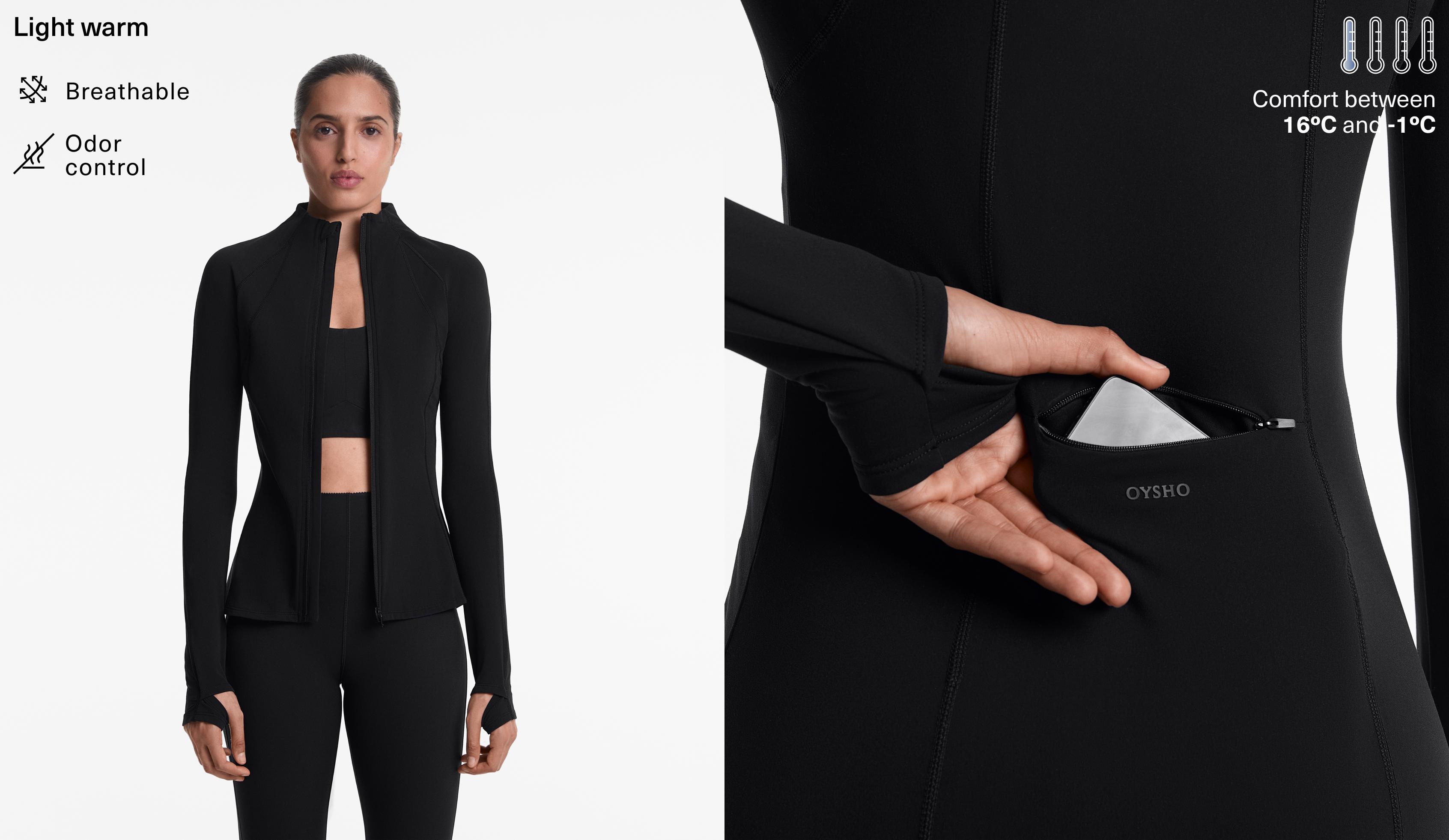Light warm long technical running jacket