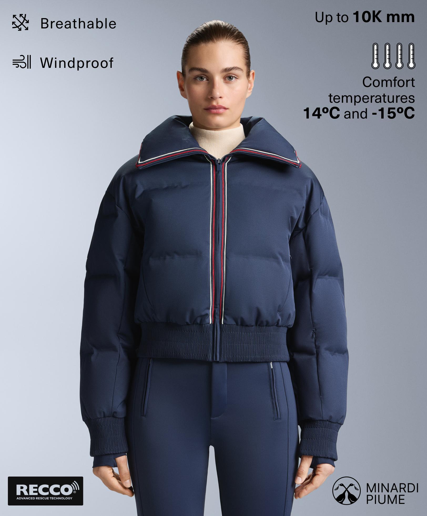 Retro-Jacke, 80% Daunen und 20% Federn, MINARDI PIUME SKI, wasserfest - Sale