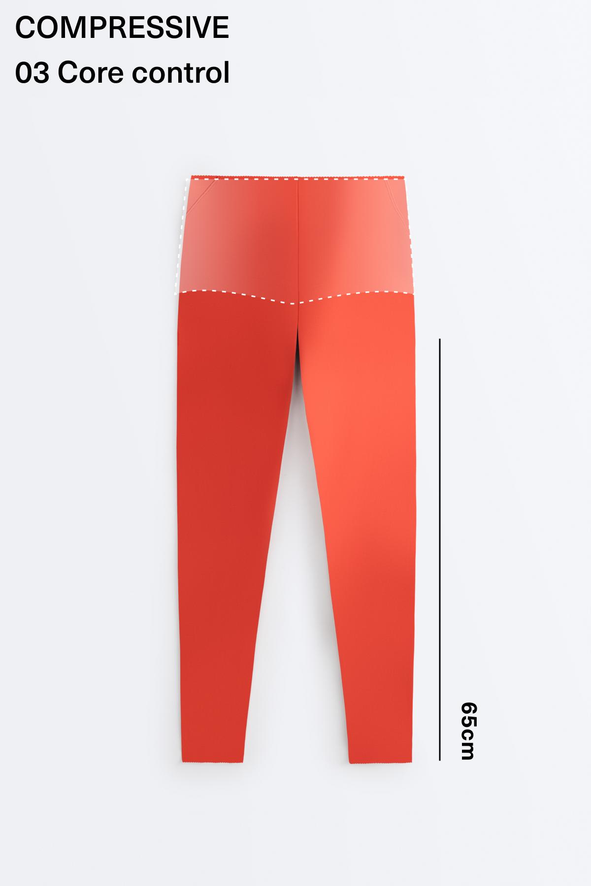 Compressive high-rise core-control ankle-length leggings — BRIGHT ORANGE