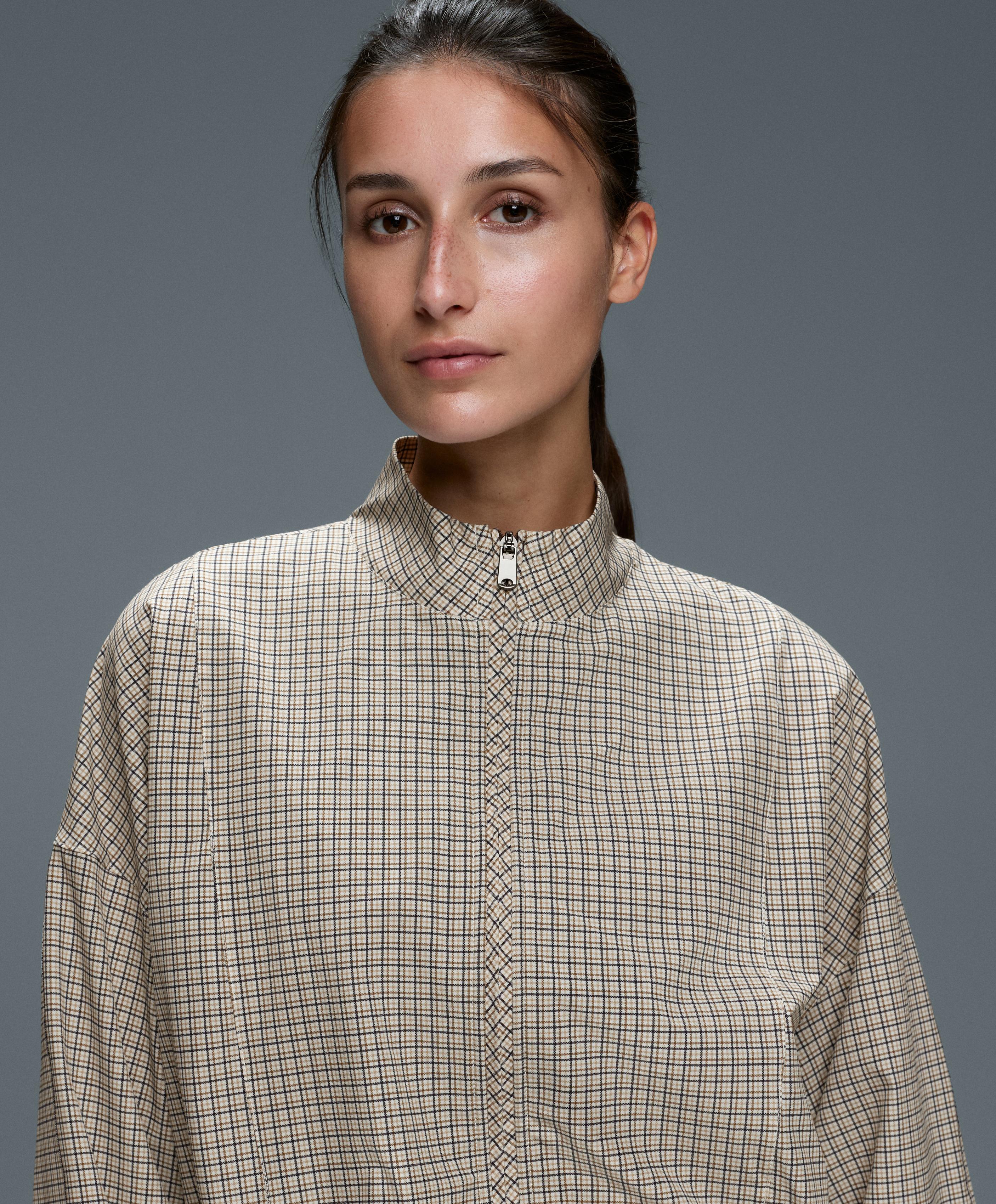 Check print double-layer technical jacket — COCOA