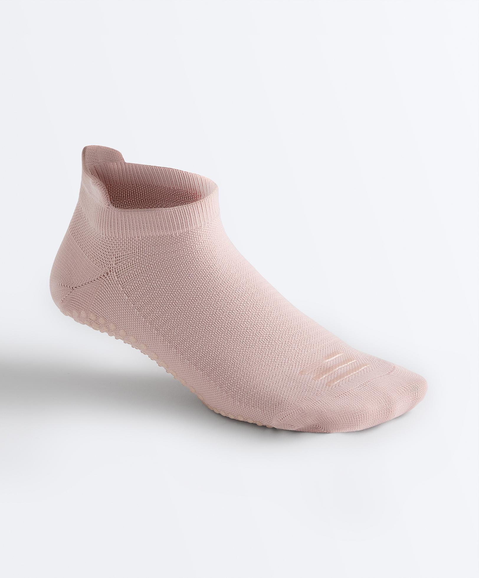 2 pairs of polyamide blend yoga and Pilates sneaker socks — NUDE PINK