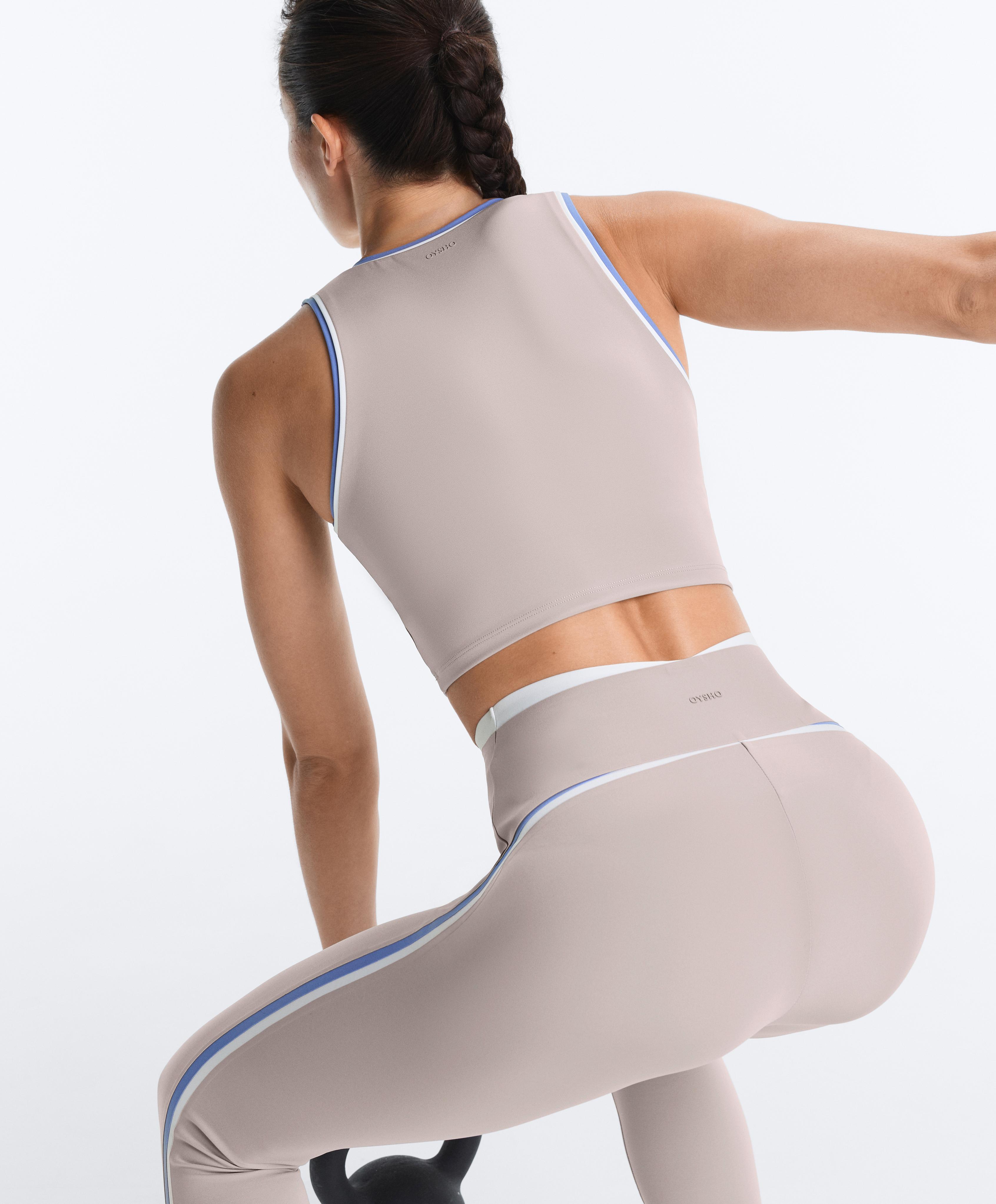 Contrast Compressive Tank Top — PINK-MINK