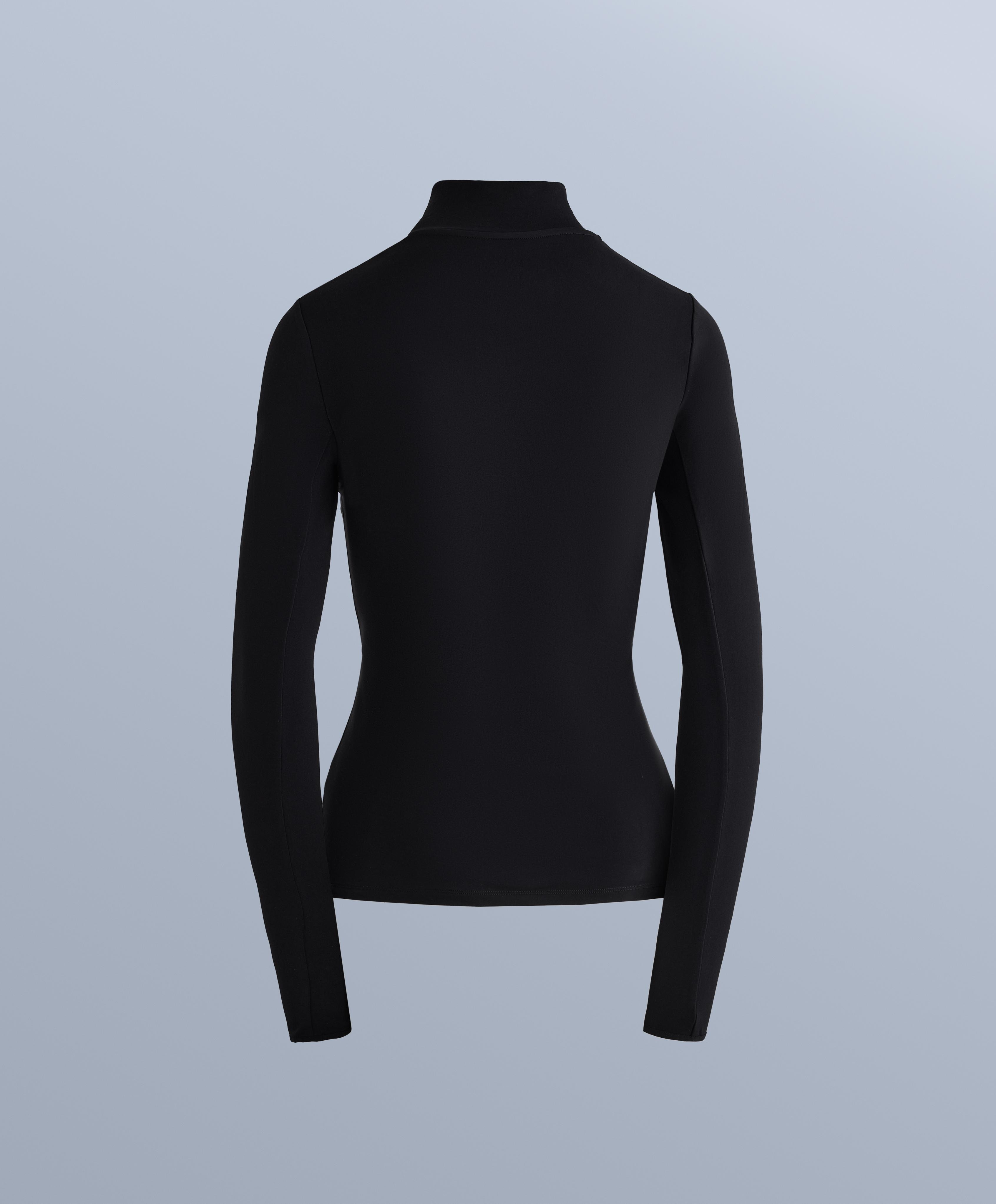 Thermal base layer half-zip top — BLACK