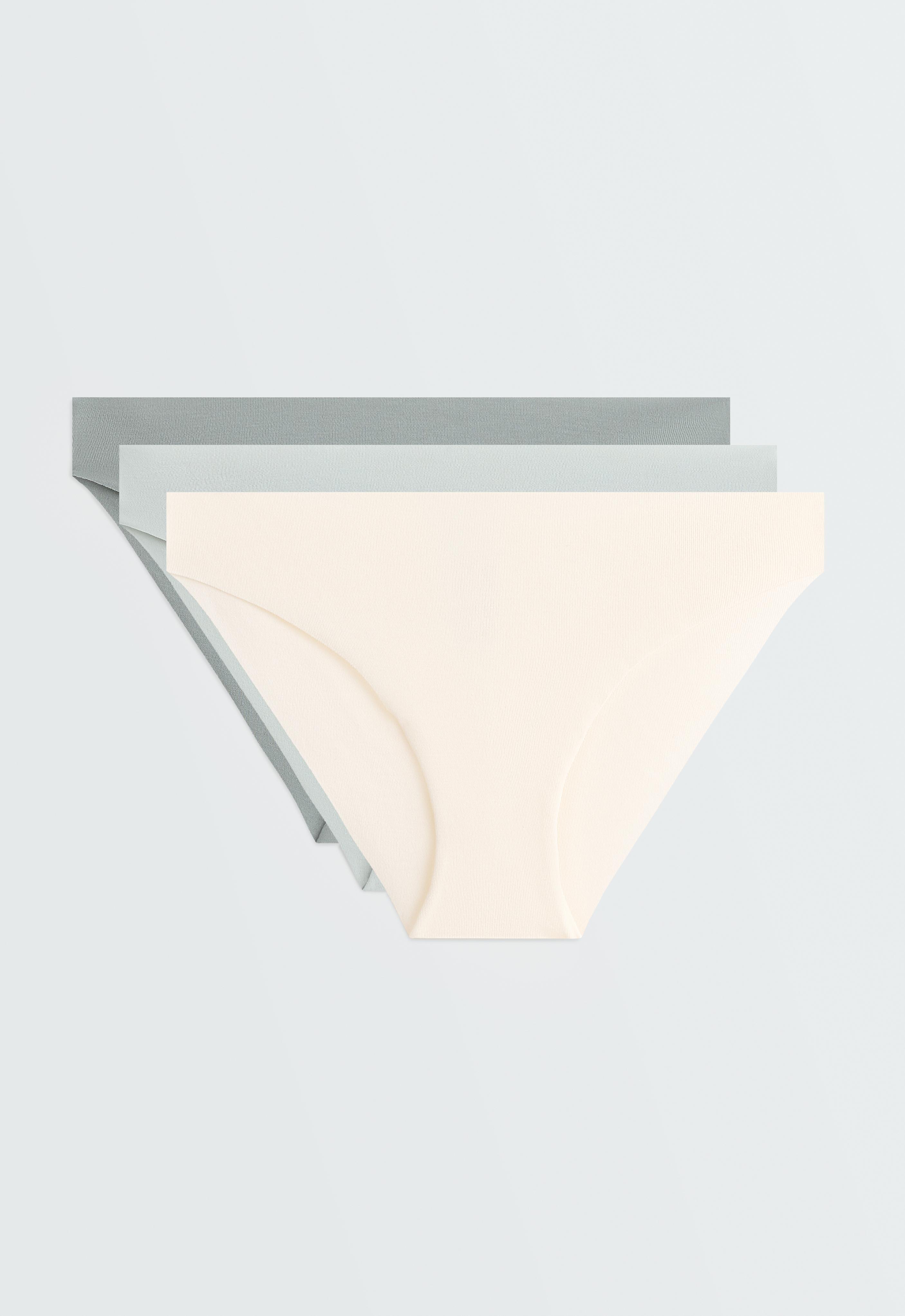 3 invisible cotton blend classic bikini briefs — BLUE GREEN