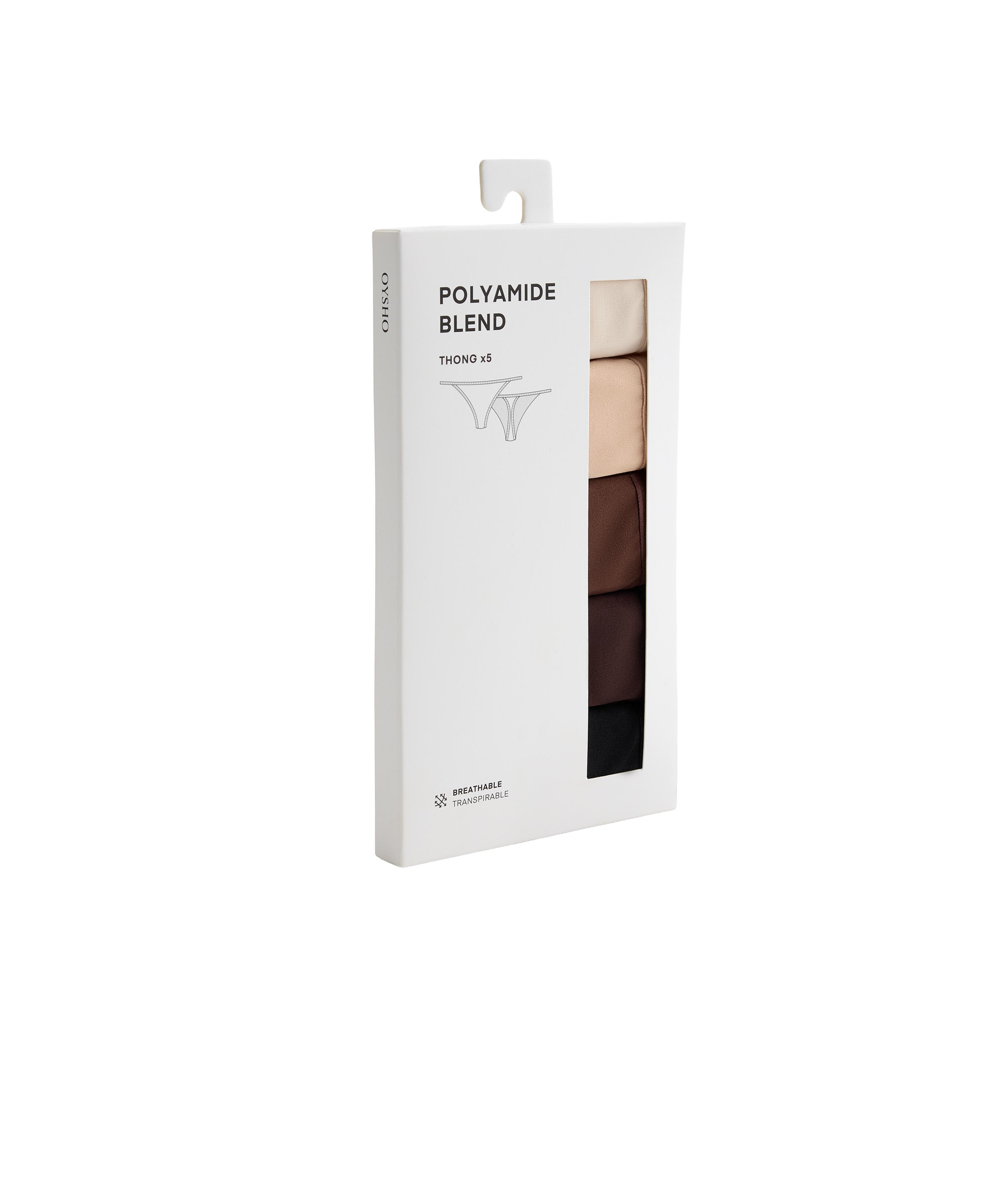 5 polyamide blend thongs — BEIGE