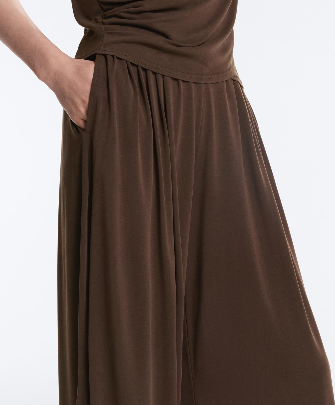 Modal-blend soft-touch joggers — DARK BROWN