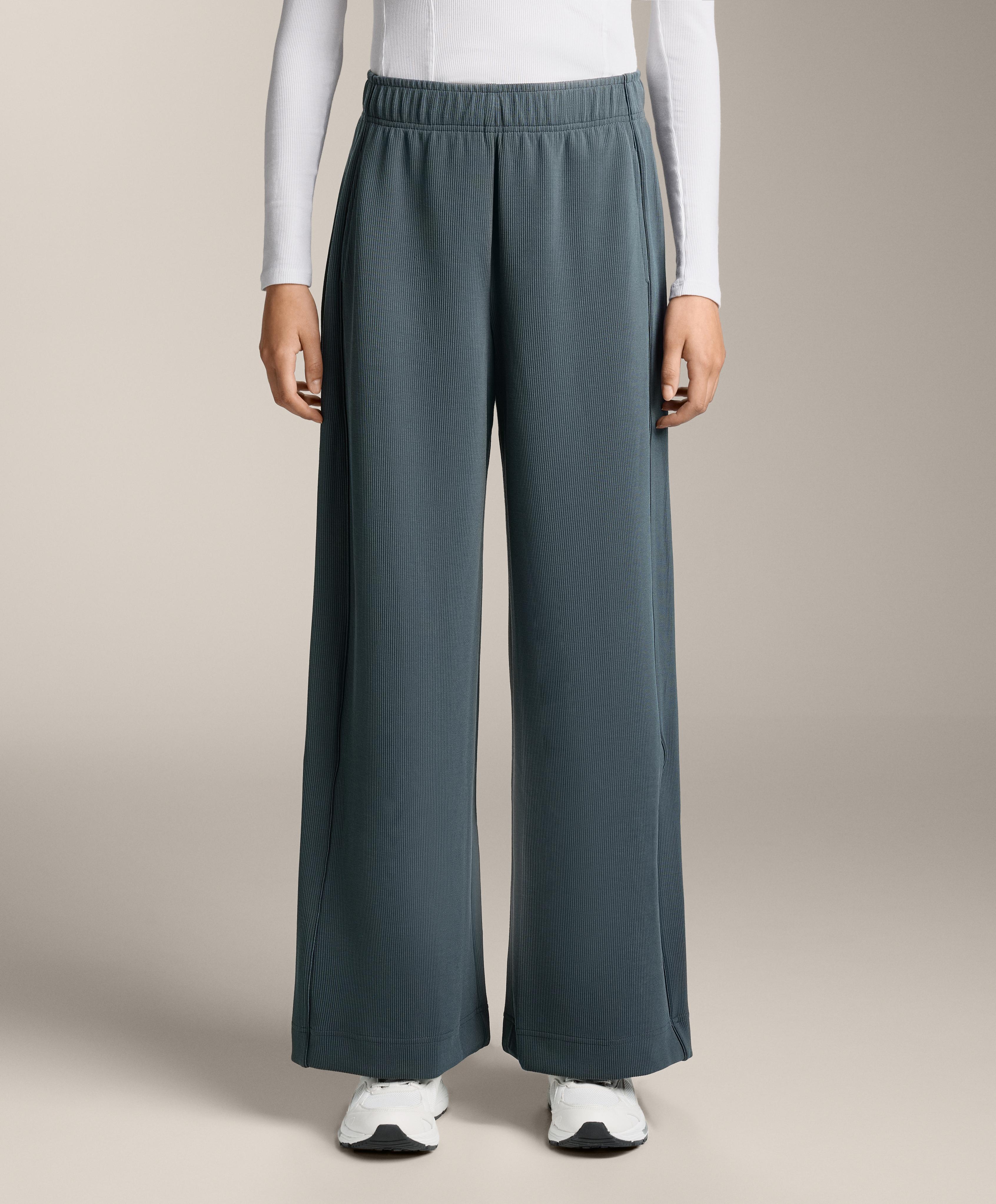 Straight-leg rib trousers 29% modal