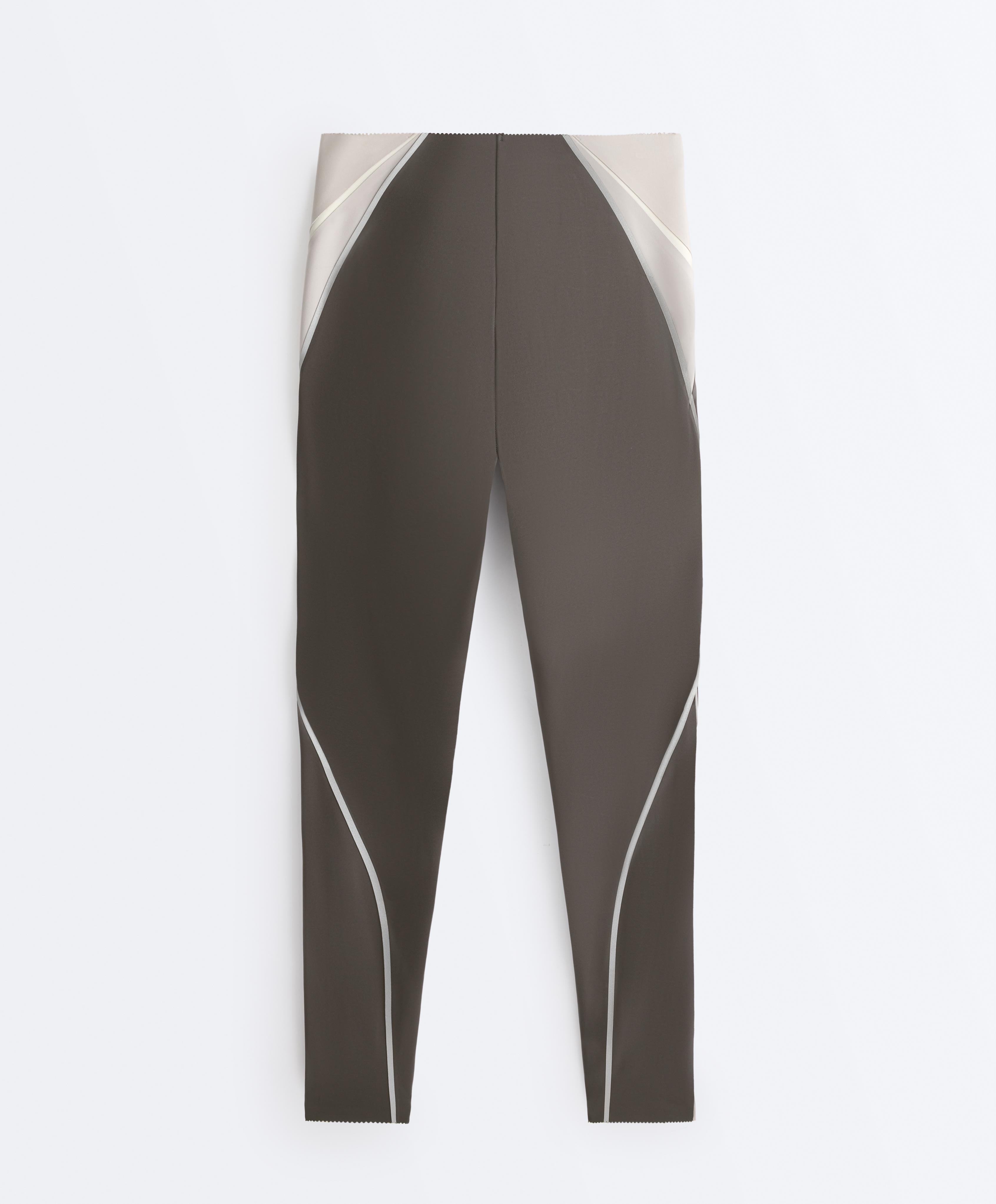 High-rise Compressive reflective core control ankle-length leggings — CHARCOAL GREY