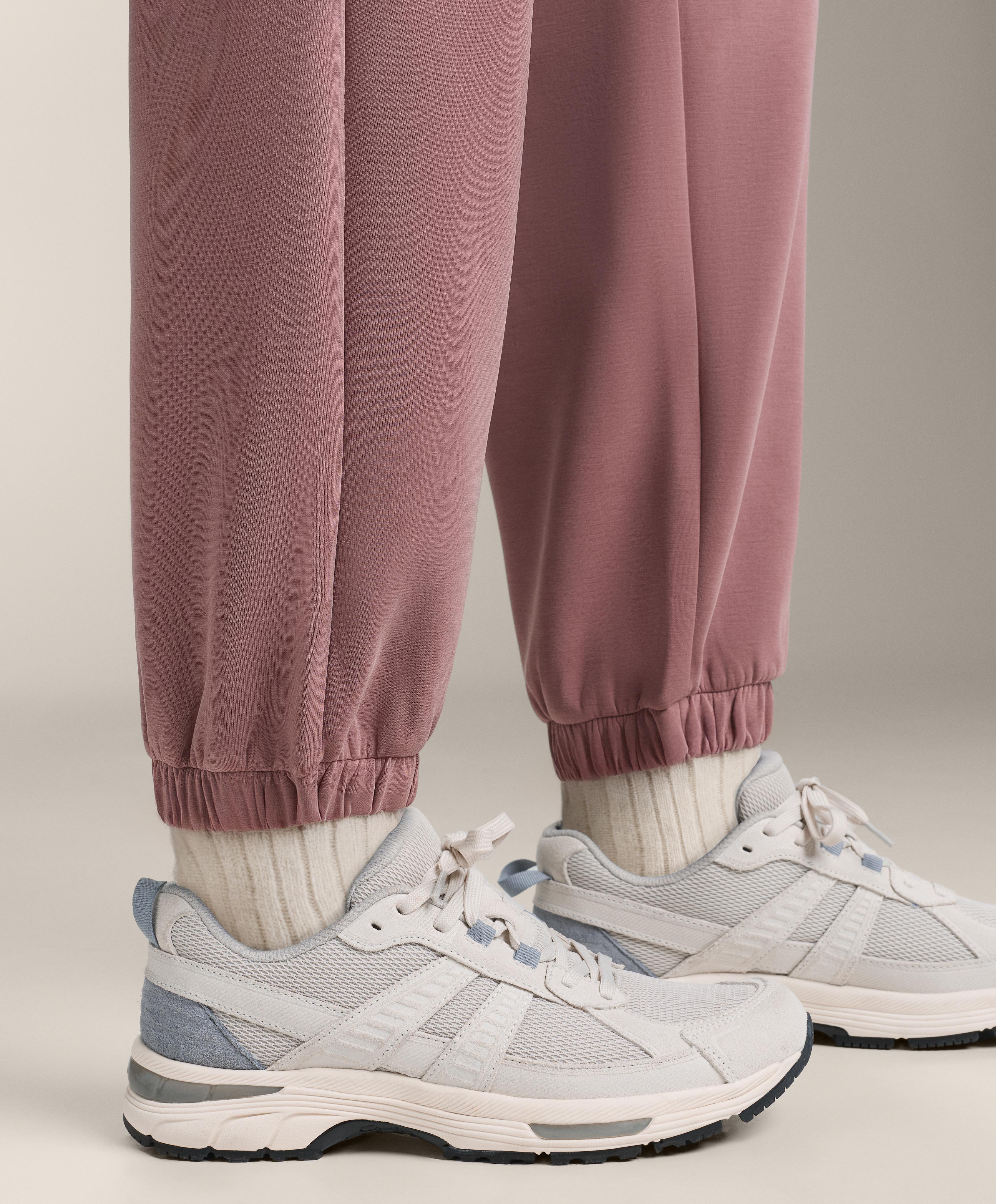 Brushed modal joggers — PINK-MAUVE