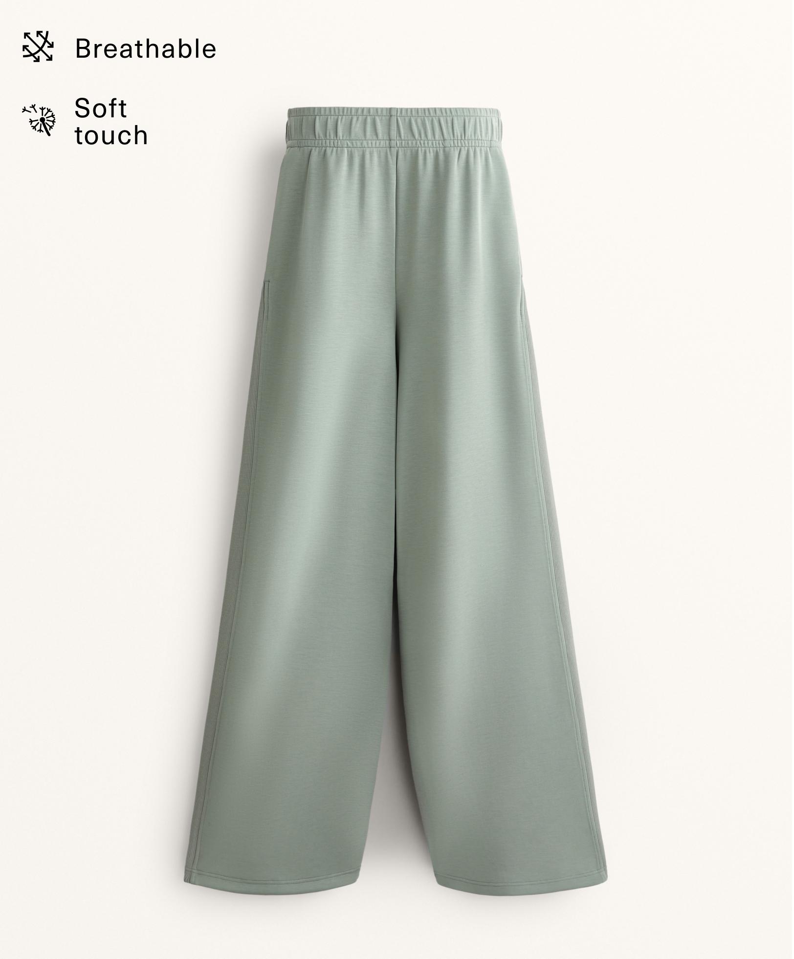 Pantalón recto rib lateral con modal tacto suave