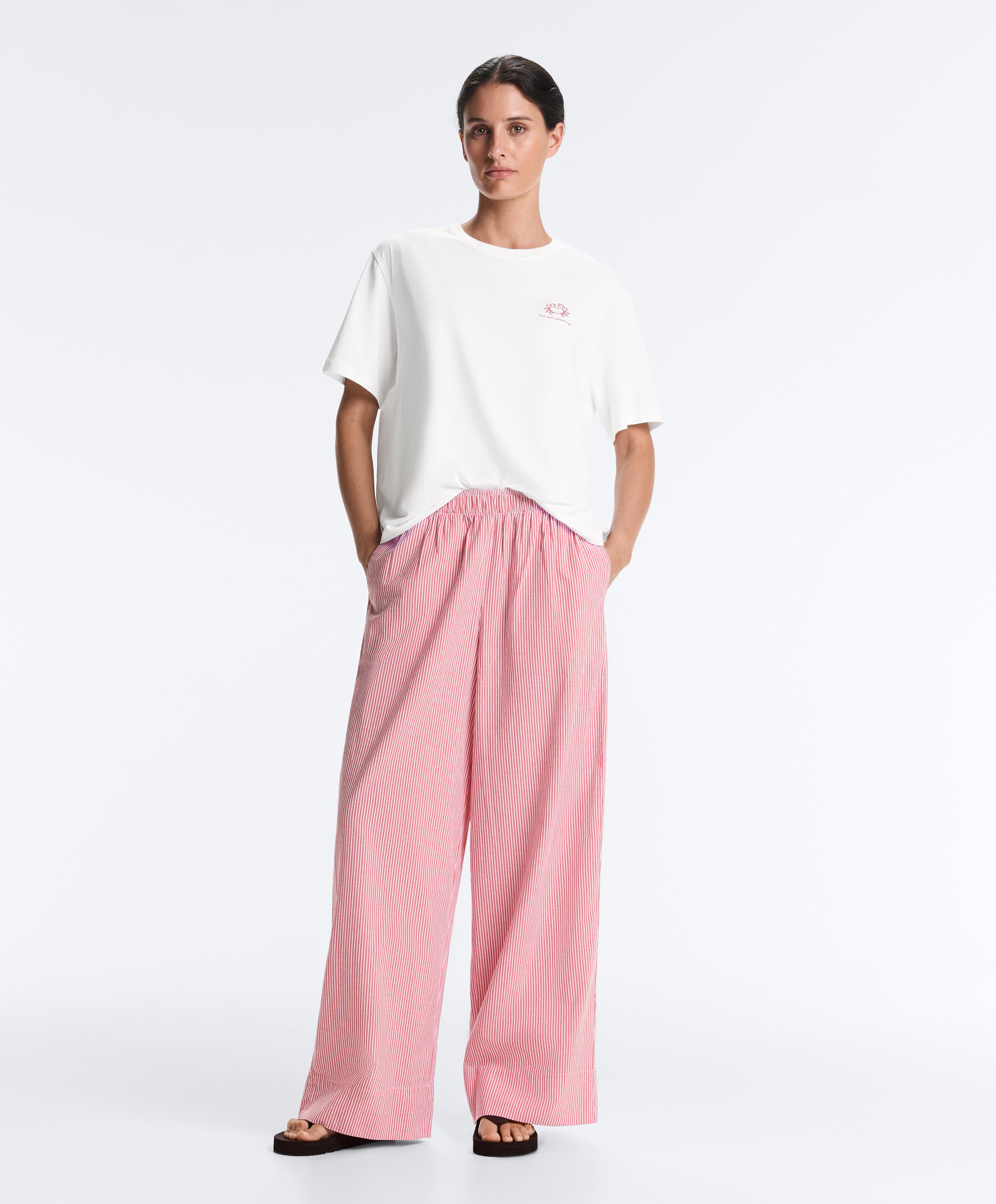 Boxy marškinėliai trumpomis rankovėmis su tekstu iš medvilnės mišinio Boxy marškinėliai trumpomis rankovėmis su tekstu iš medvilnės mišinio