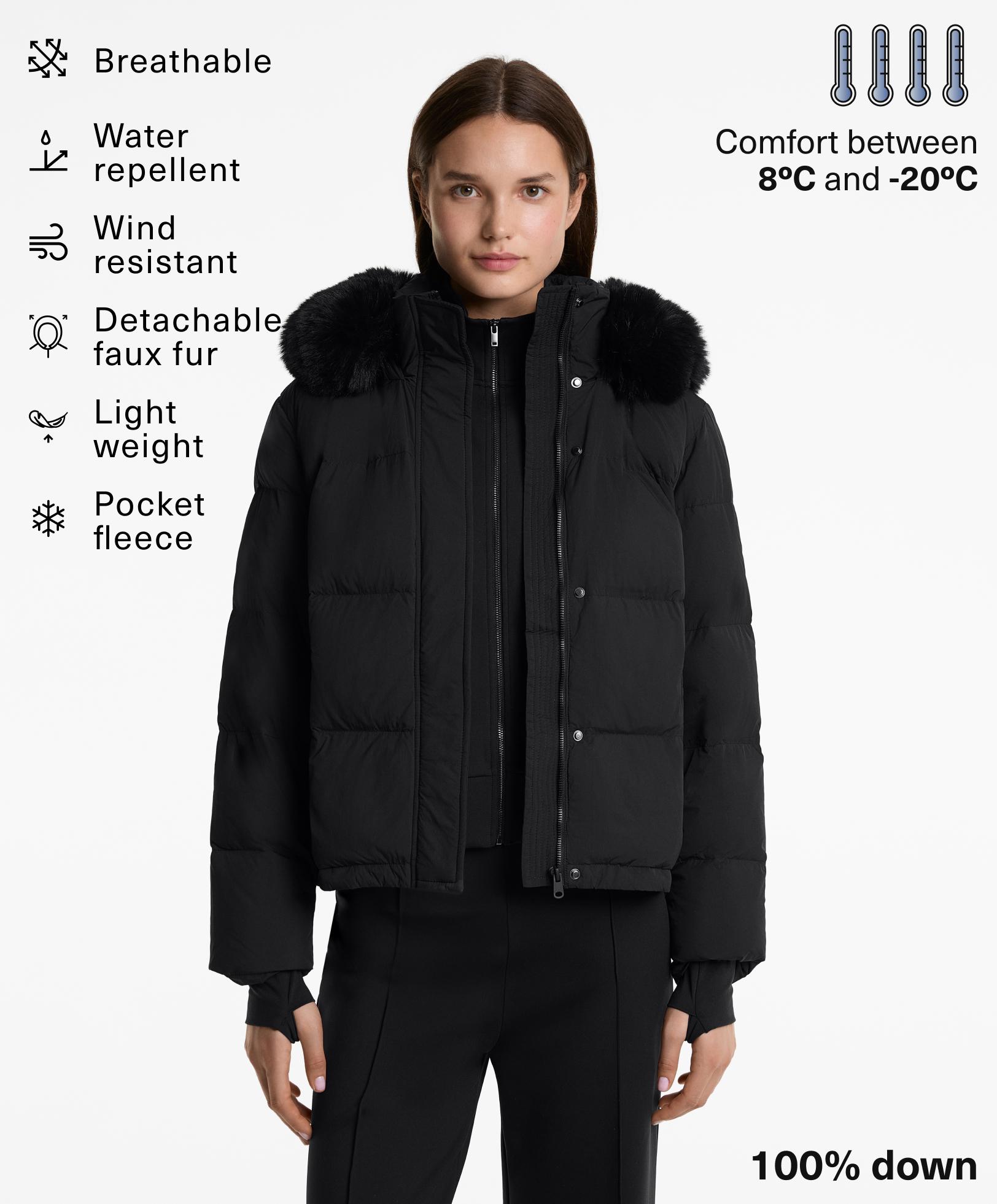 Lightweight 100% down water-repellent jacket