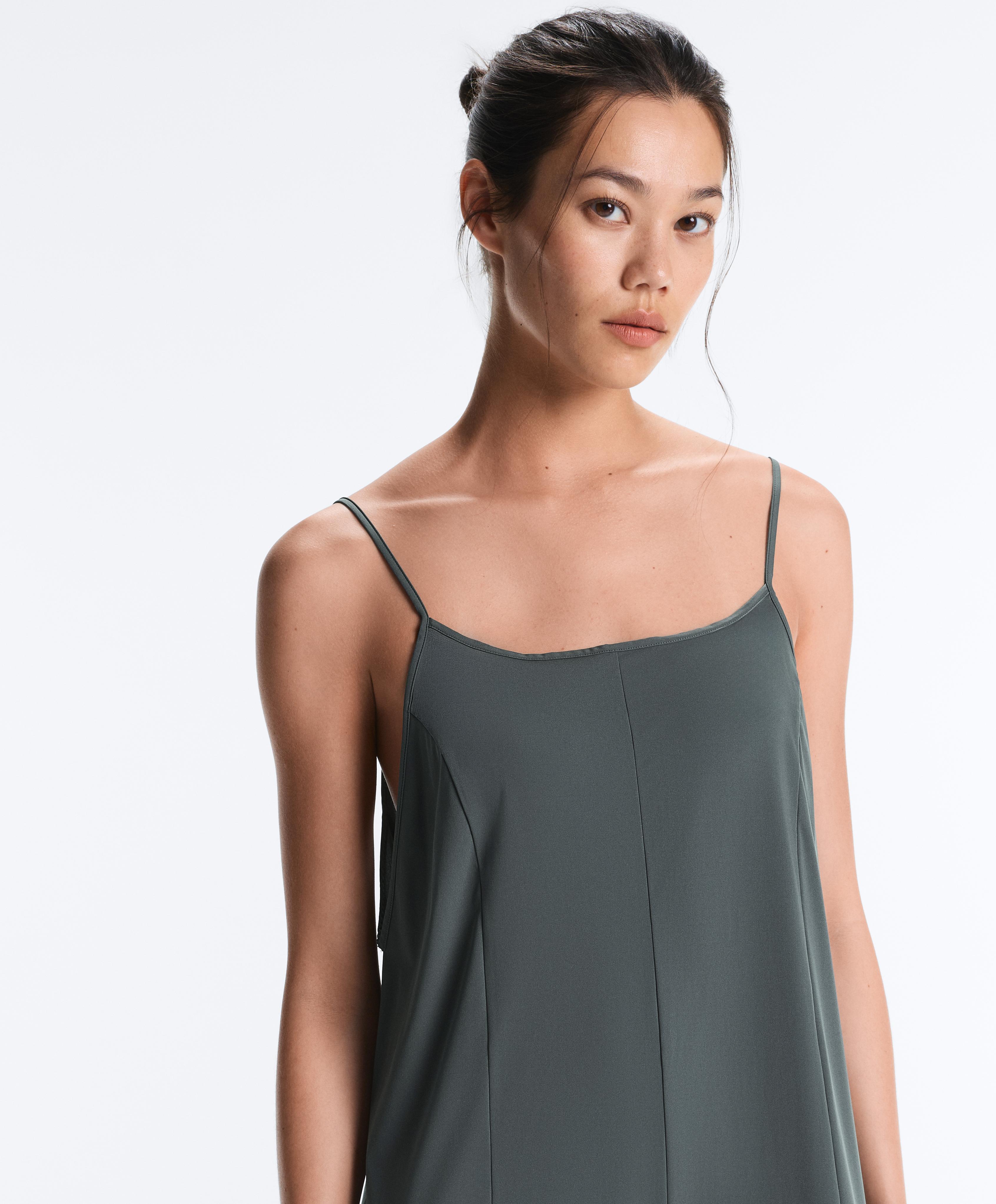 Light Touch wide long jumpsuit — STEEL GREY