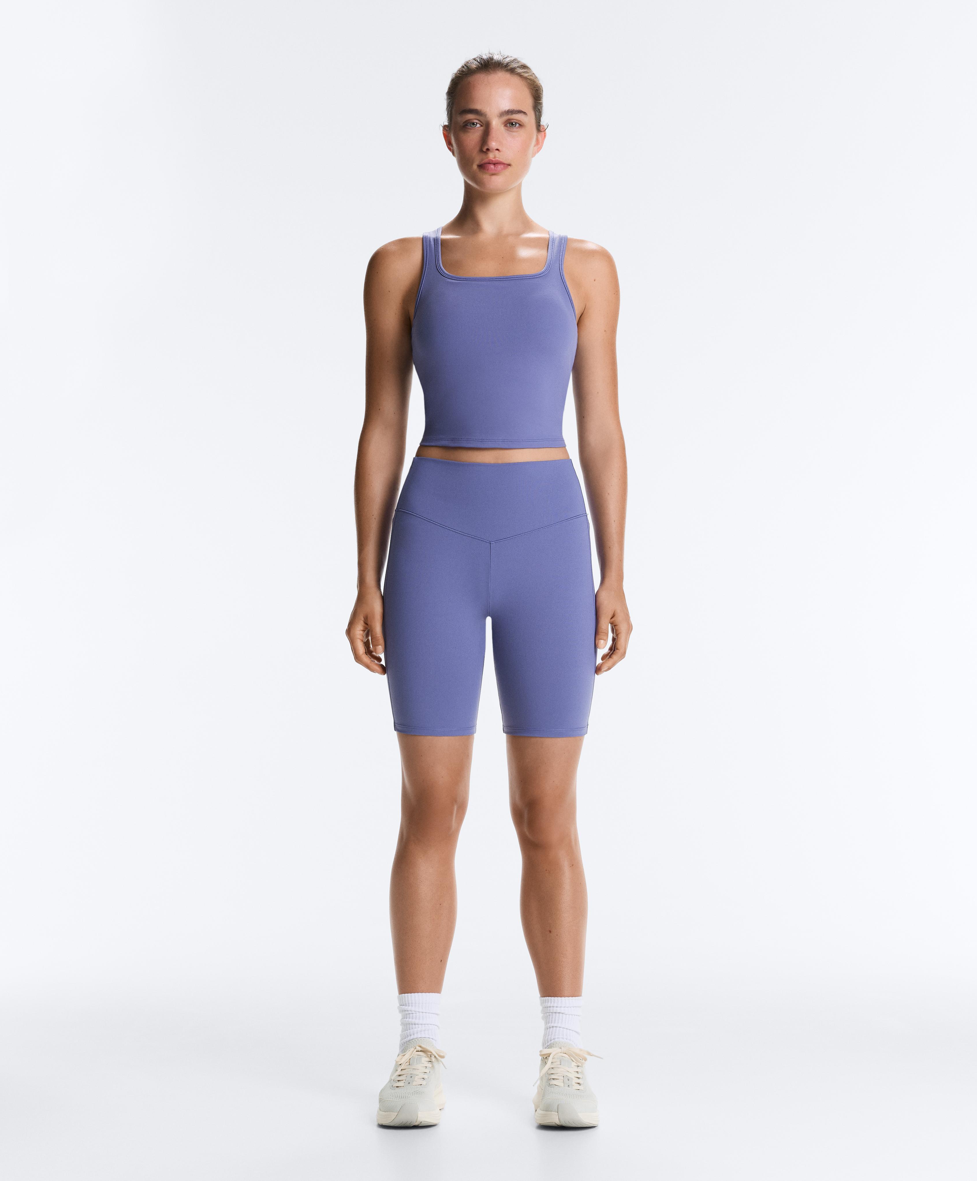Evermove square-neck tank top — BLUEBERRY