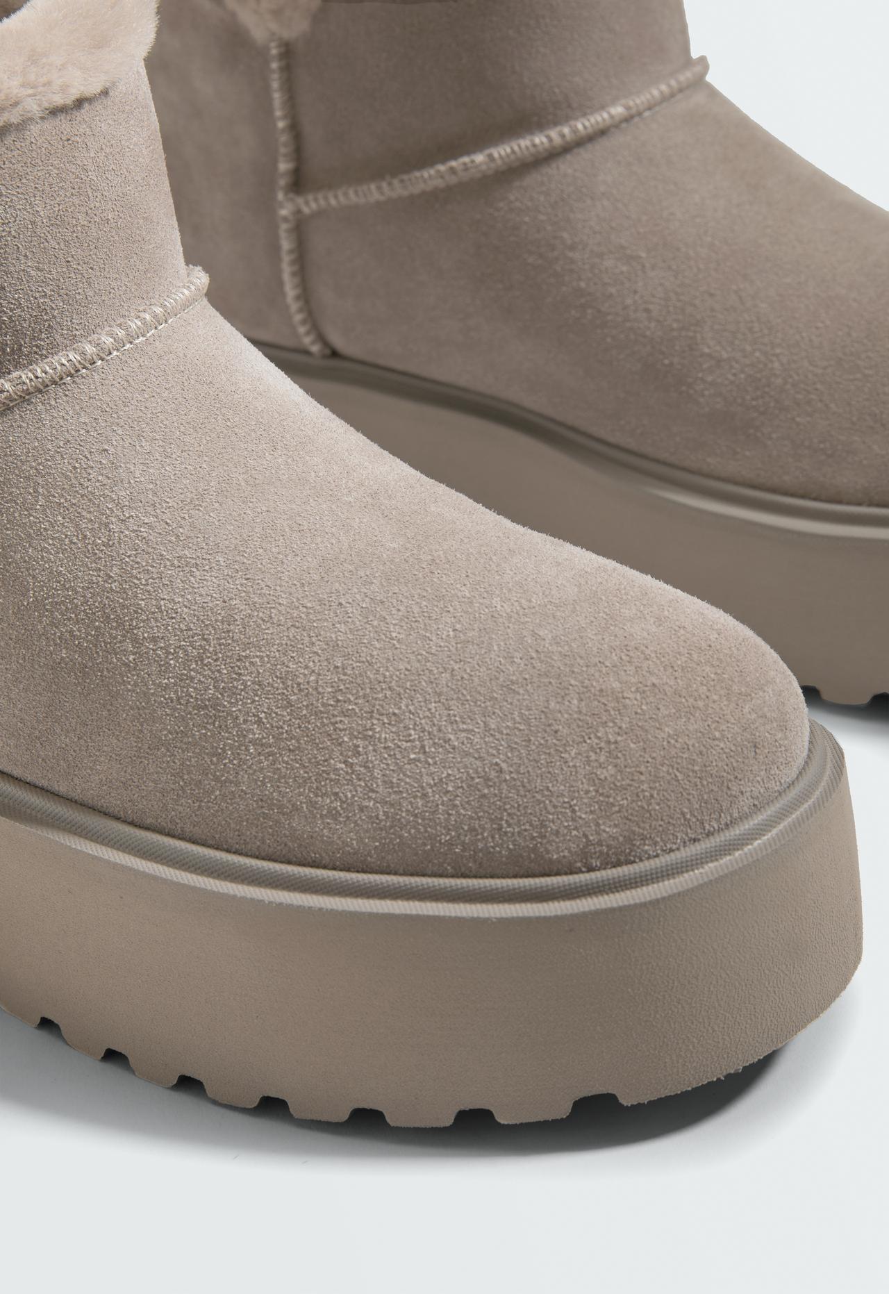 Leather platform boots — MINK