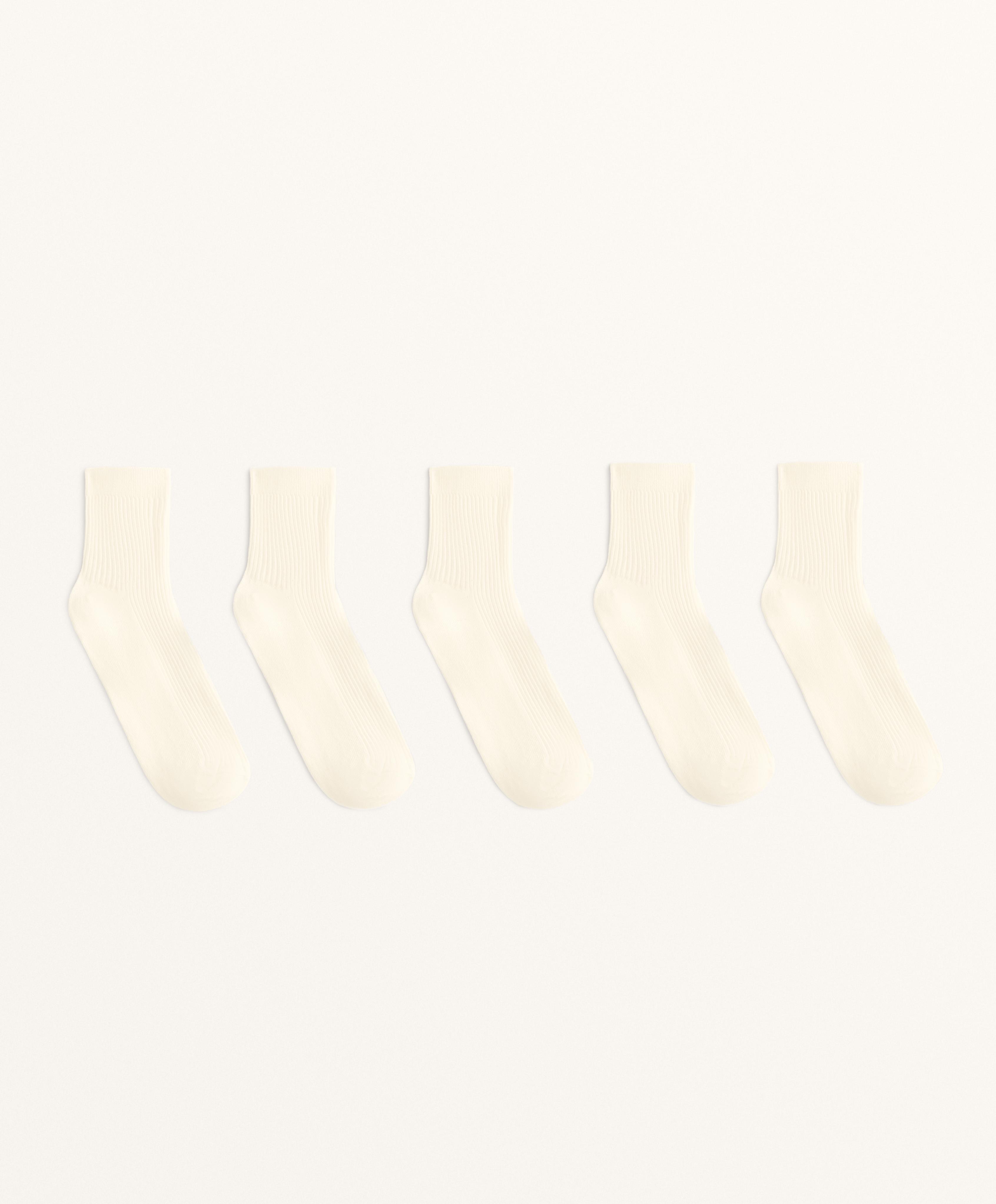5 pairs of quarter length mixed cotton socks