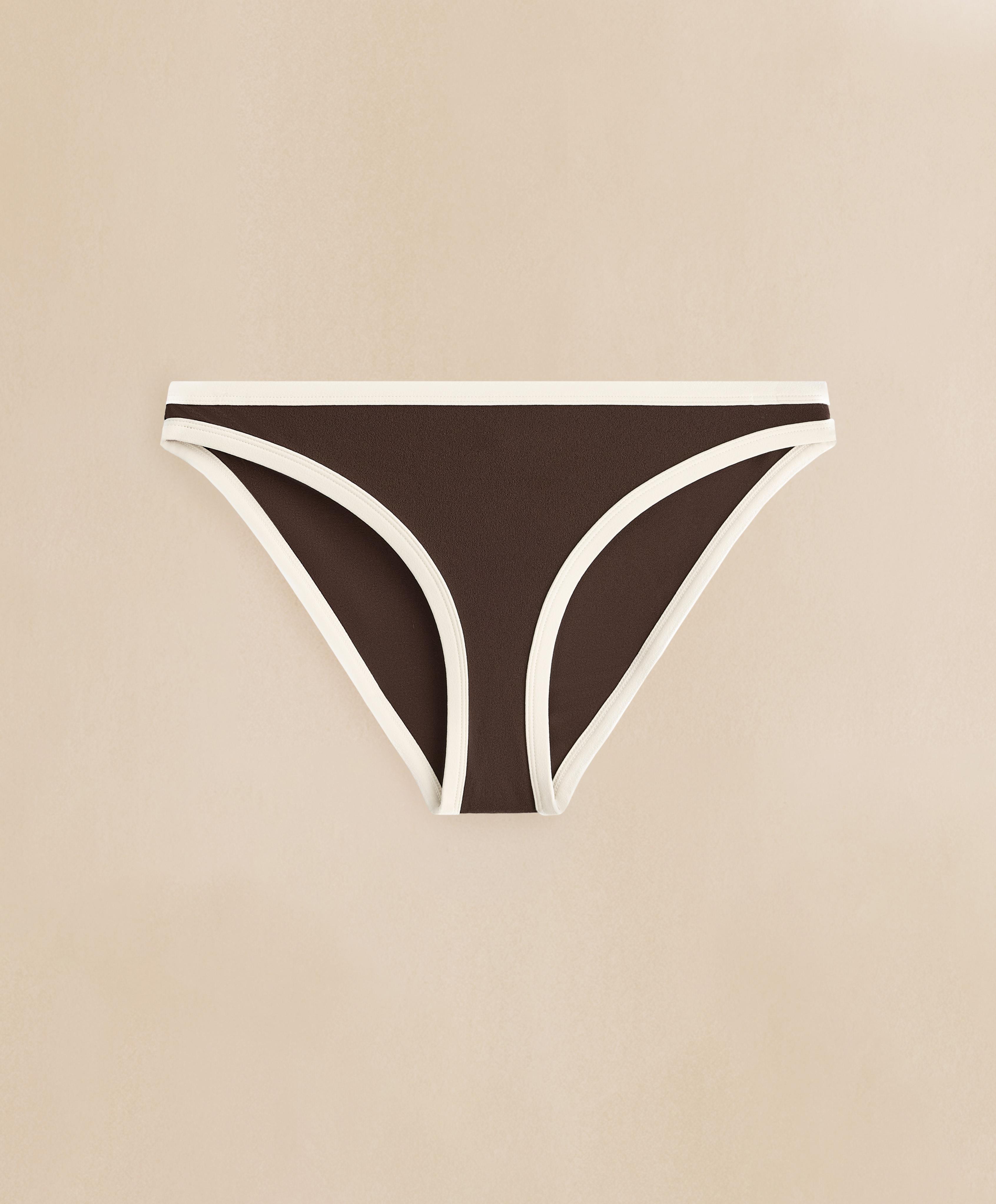 Contrast trim classic bikini briefs — DARK BROWN