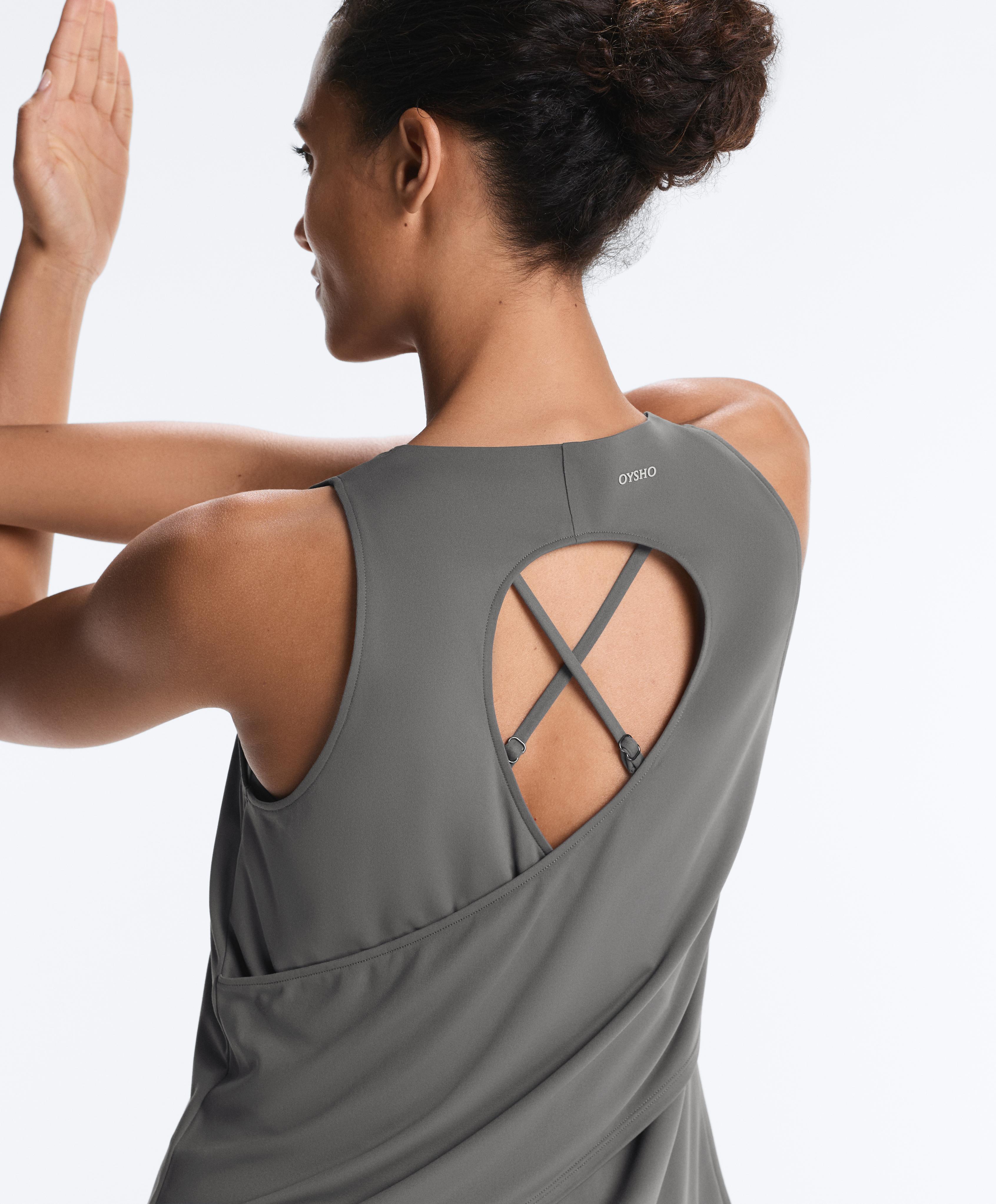 Comfortlux cross-back T-shirt — MID GREY