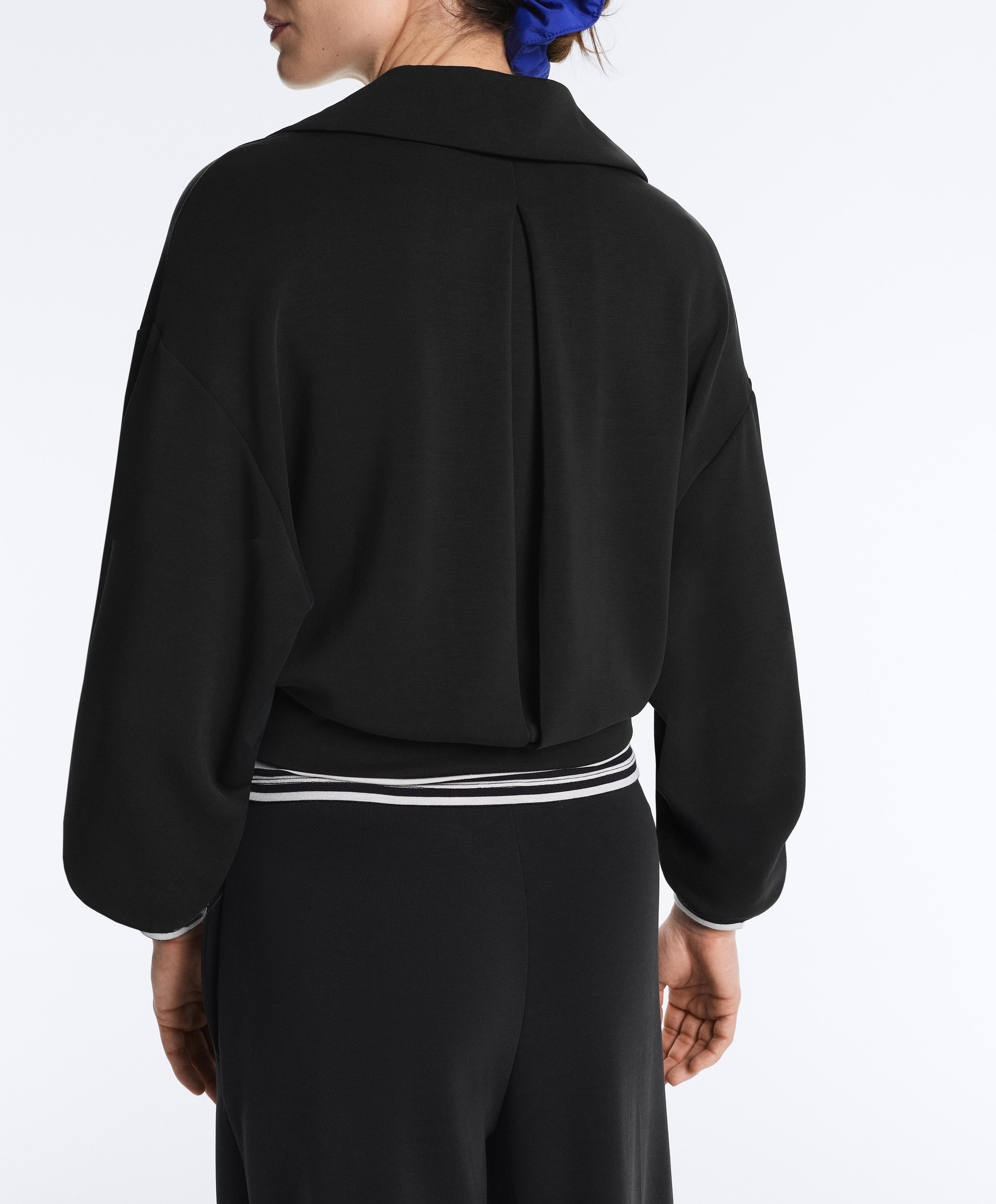 Boxy jacket with soft-touch modal — BLACK