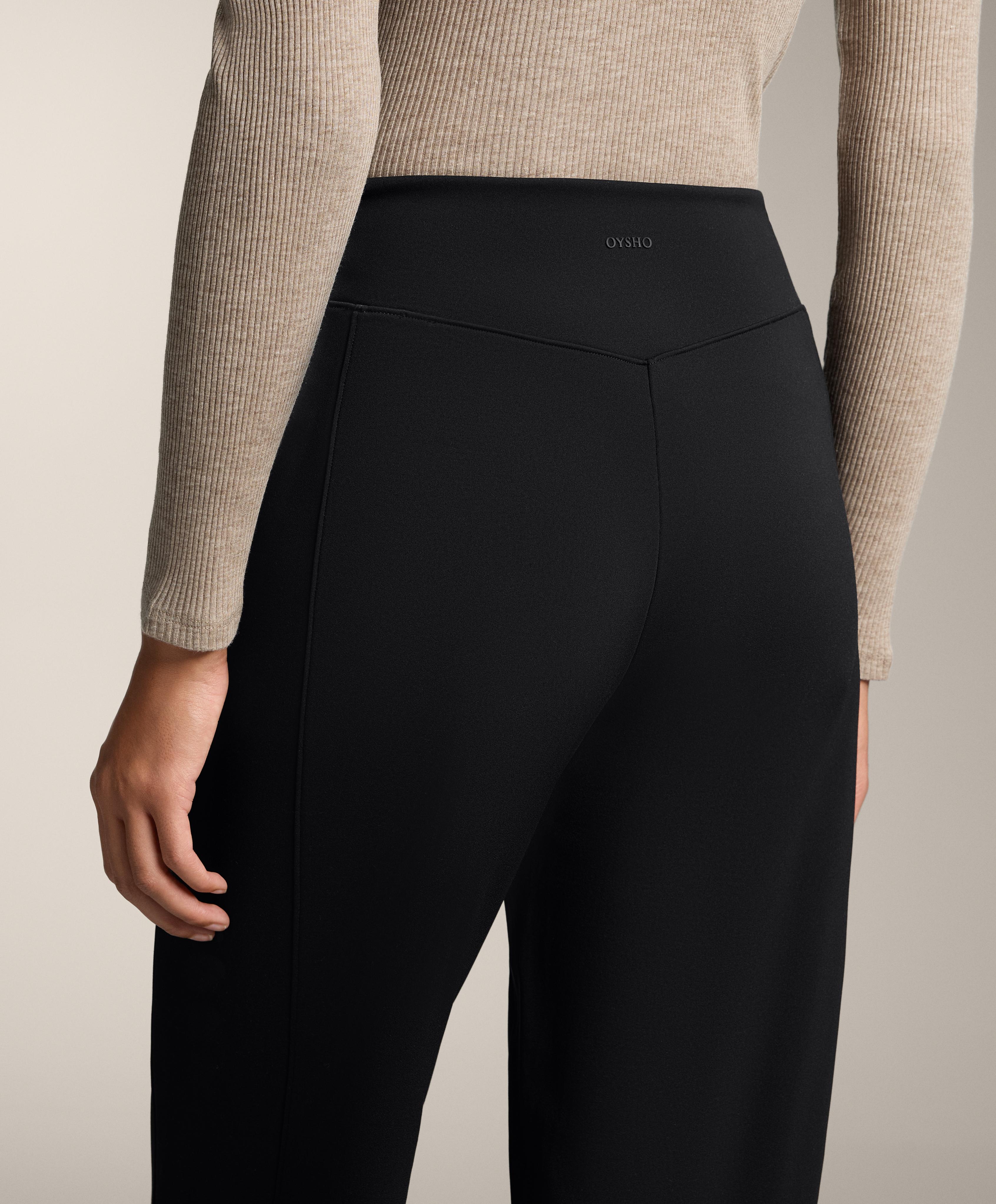High rise Warm straight trousers with zips High rise Warm straight trousers with zips