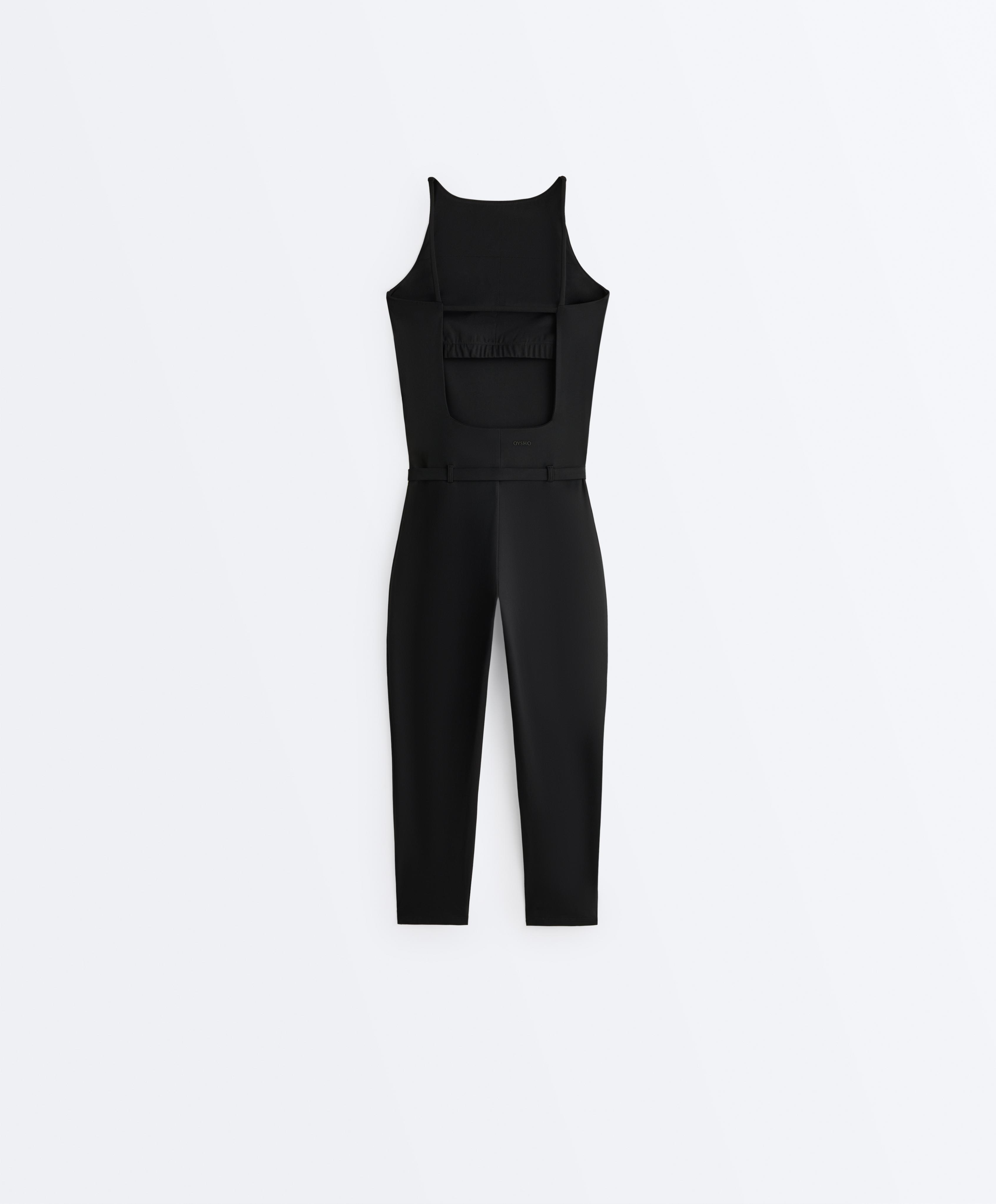 Comfortlux capri jumpsuit with belt — BLACK
