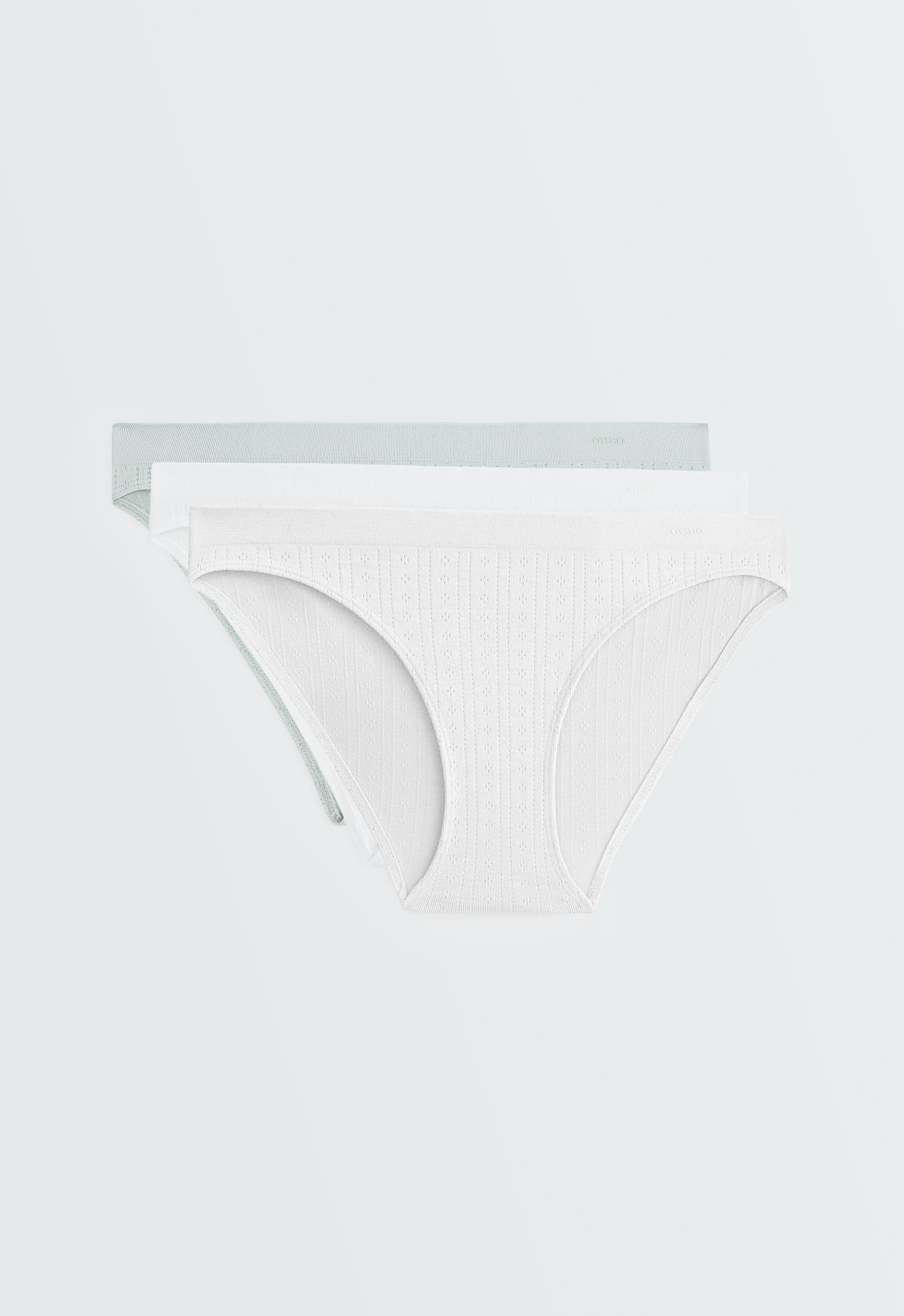 3 seamless soft-touch openwork classic briefs — AQUAMARINE