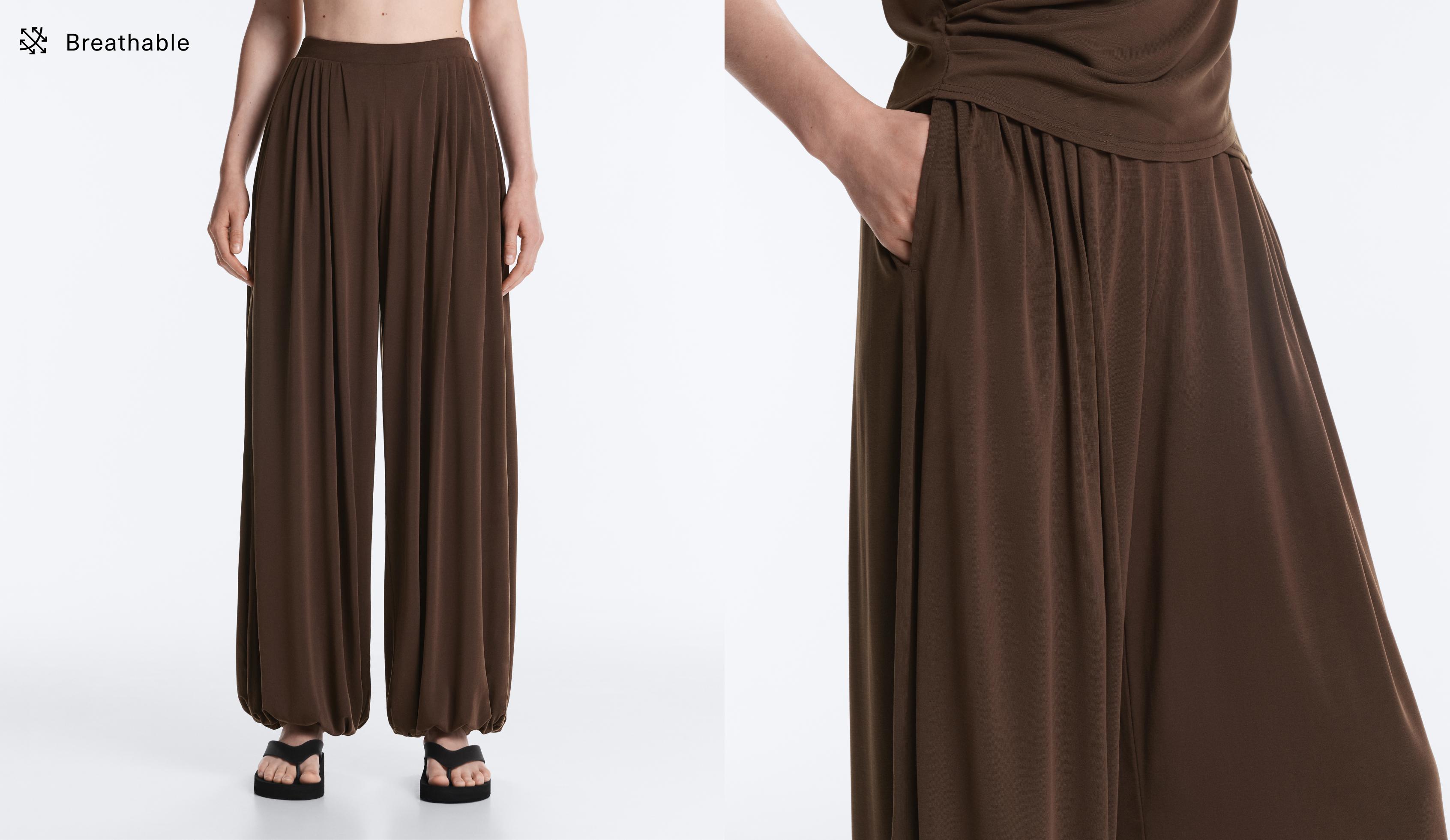 Modal-blend soft-touch joggers — DARK BROWN