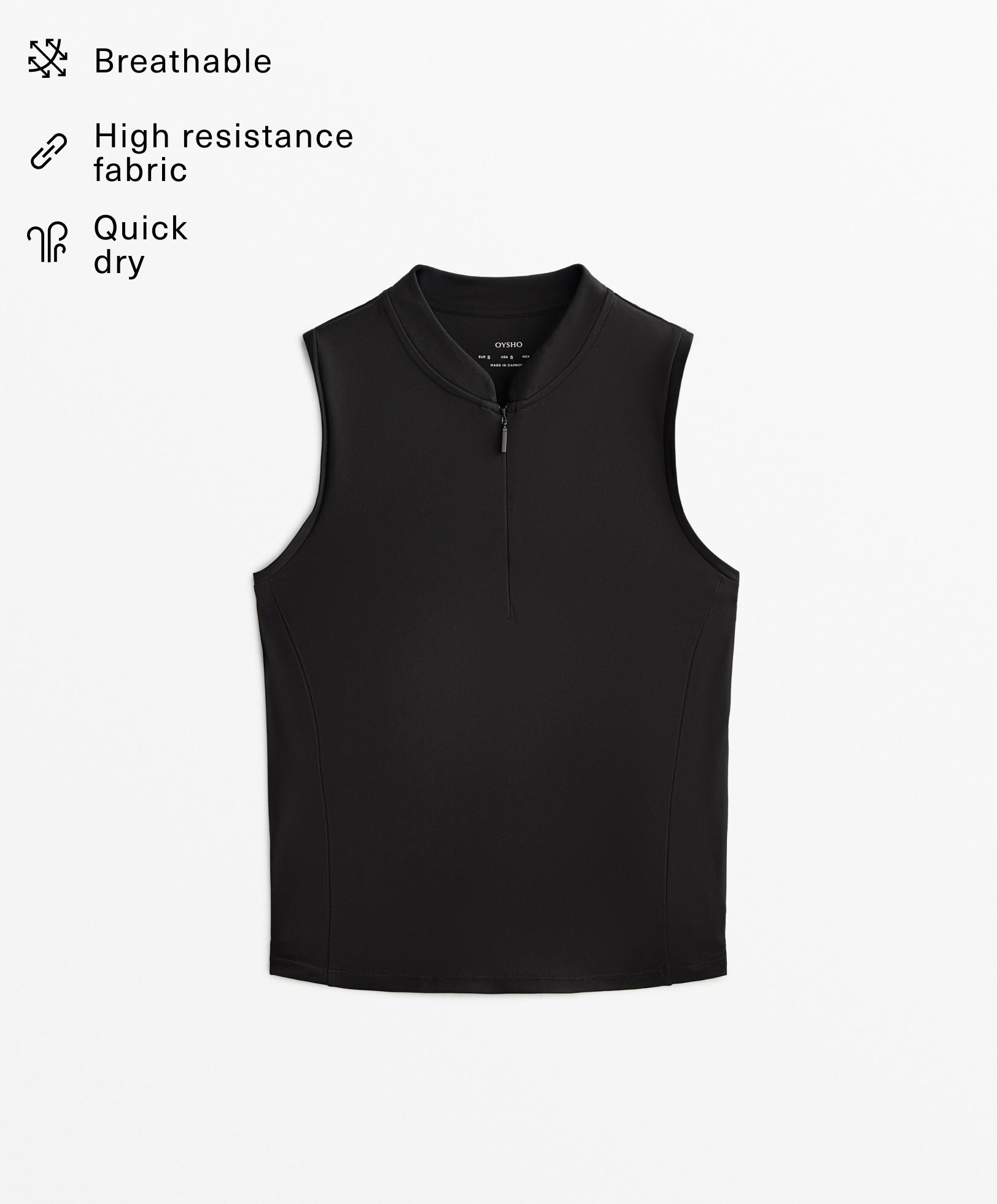 Camiseta sin mangas cremallera